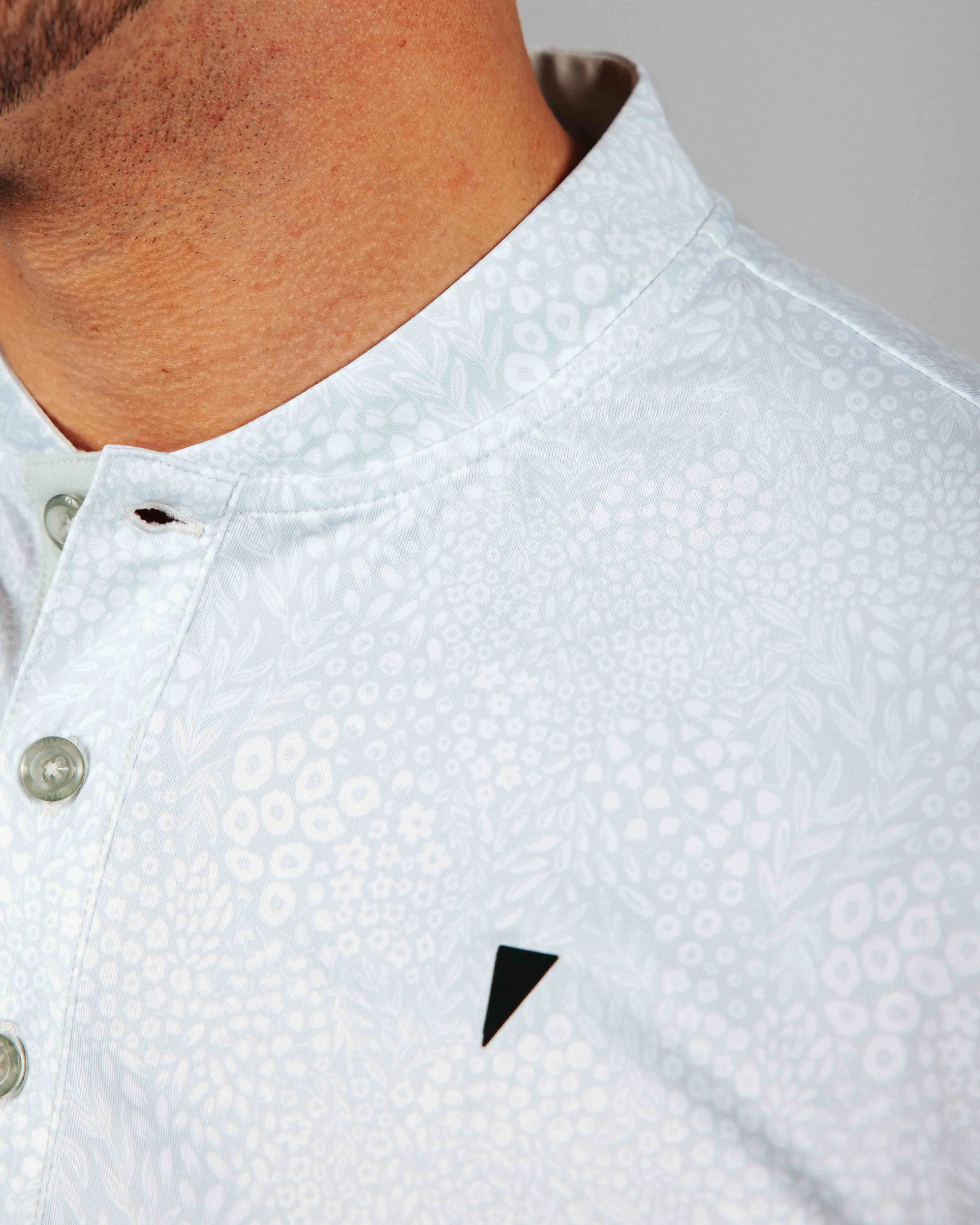 Light Gray Grove Blade Collar Polo,Men Top