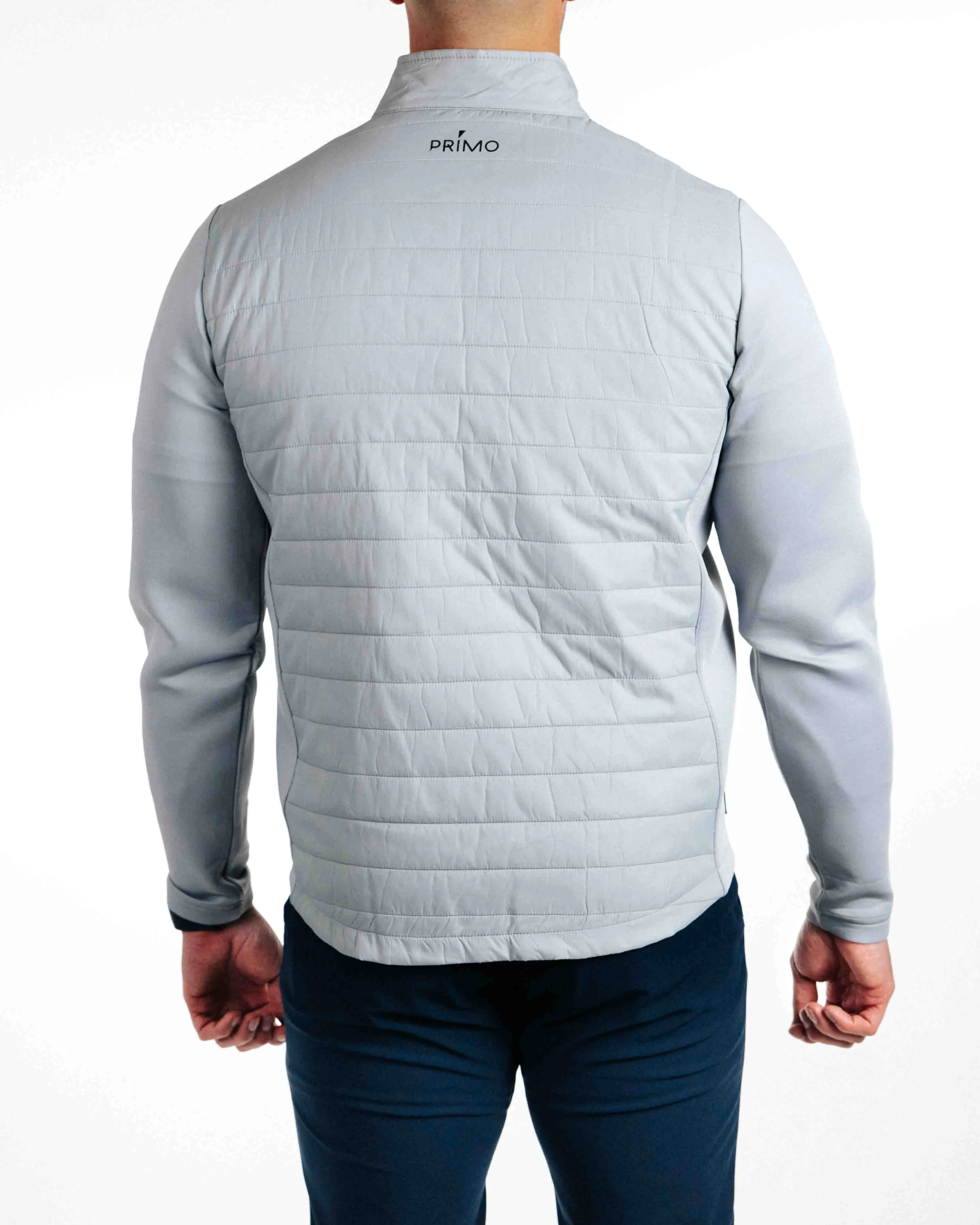 Light Gray Hybrid Jacket,Men Top