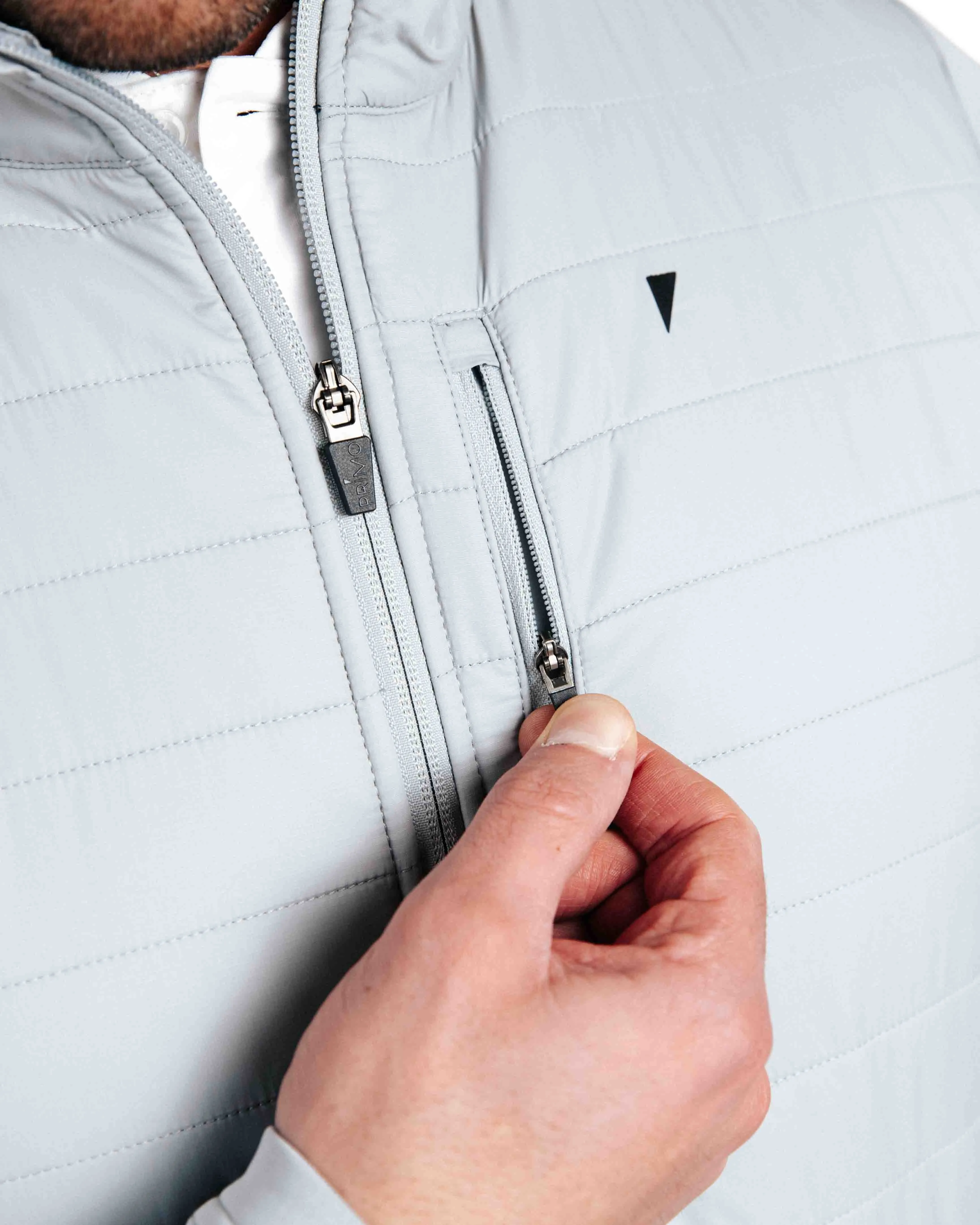 Light Gray Hybrid Jacket,Men Top