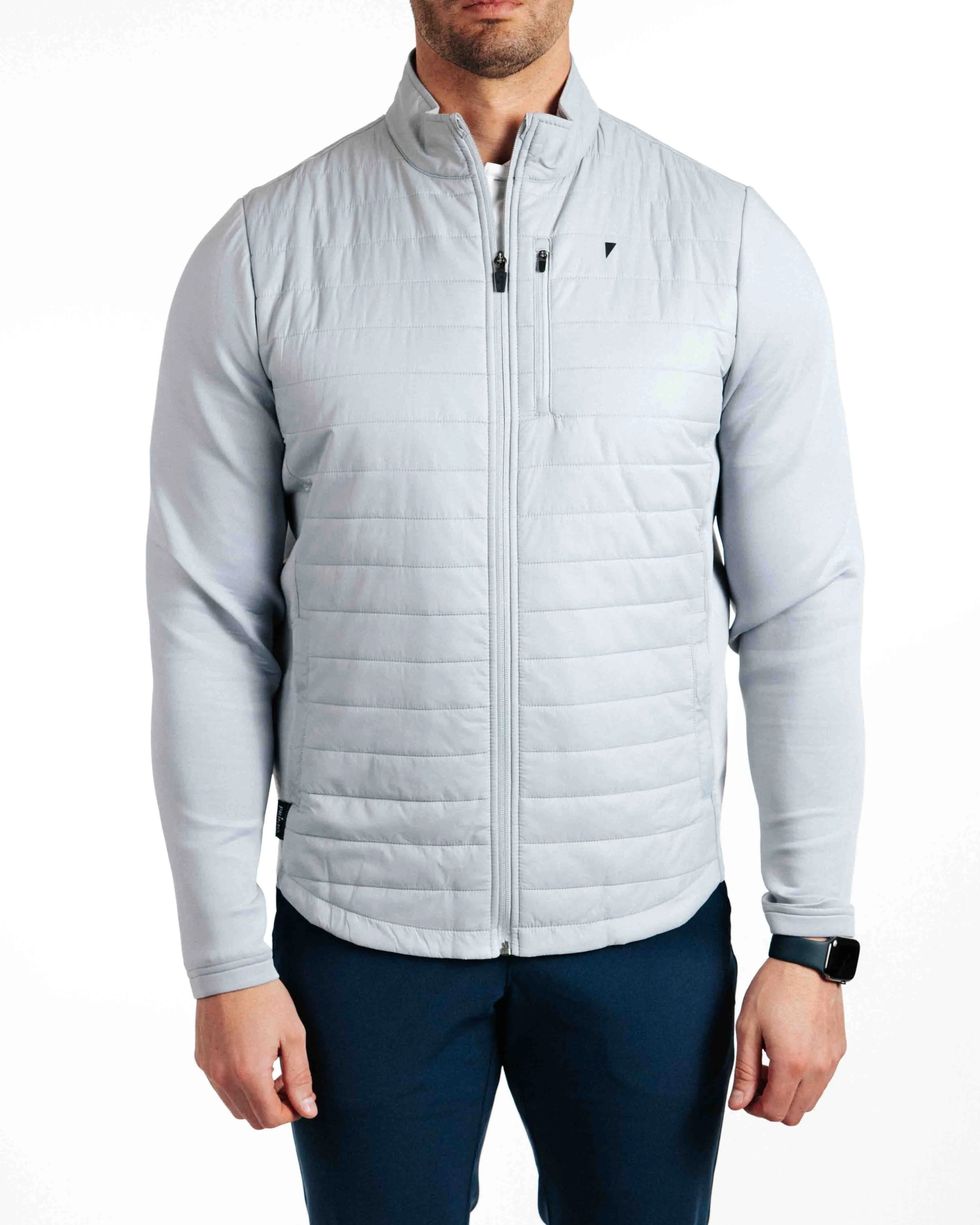 Light Gray Hybrid Jacket,Men Top