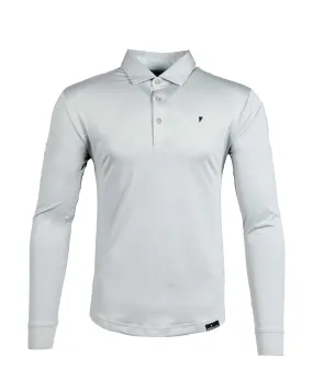 Light Gray Long Sleeve Classic Polo,Men Top