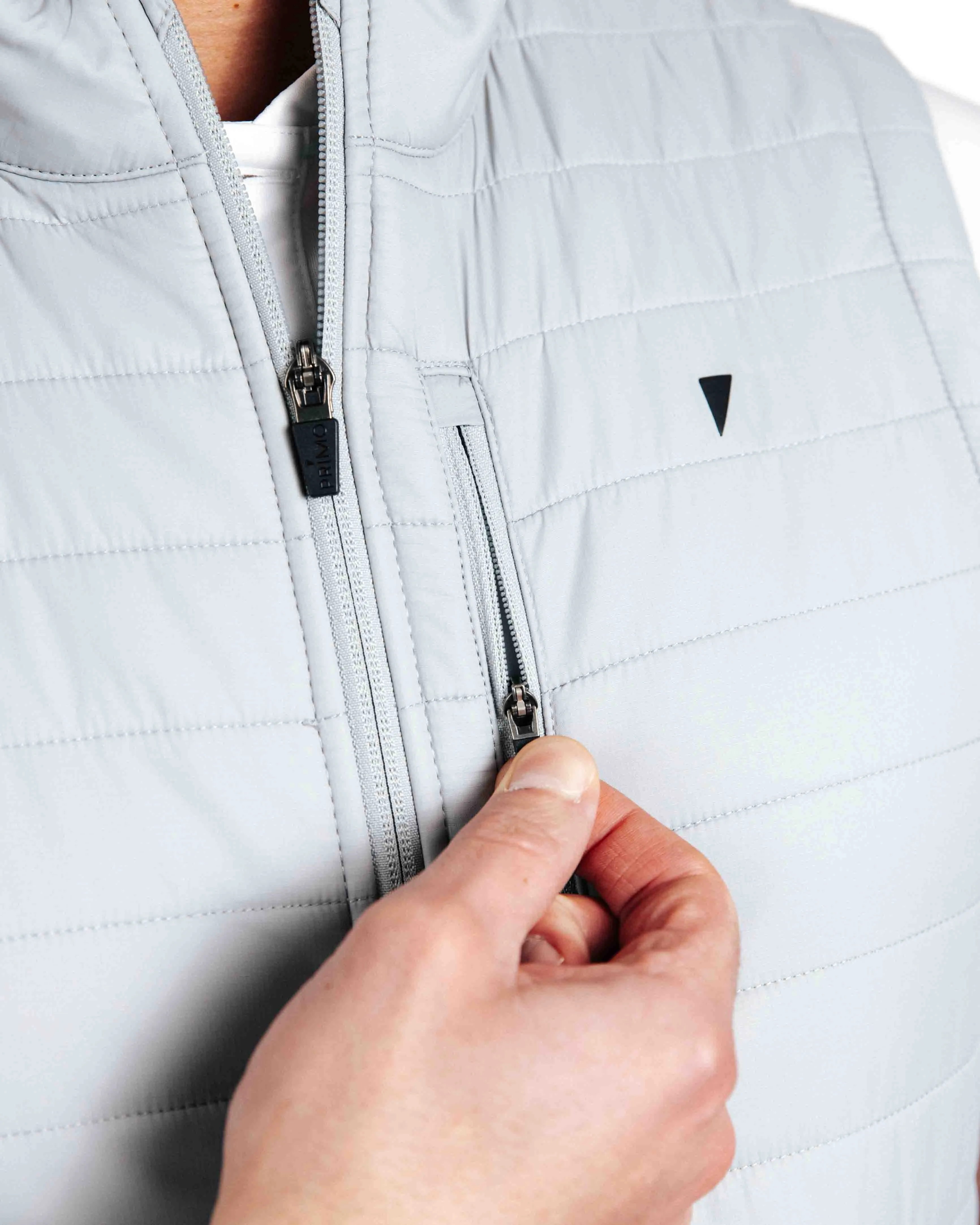 Light Gray Puff Vest,Men Top