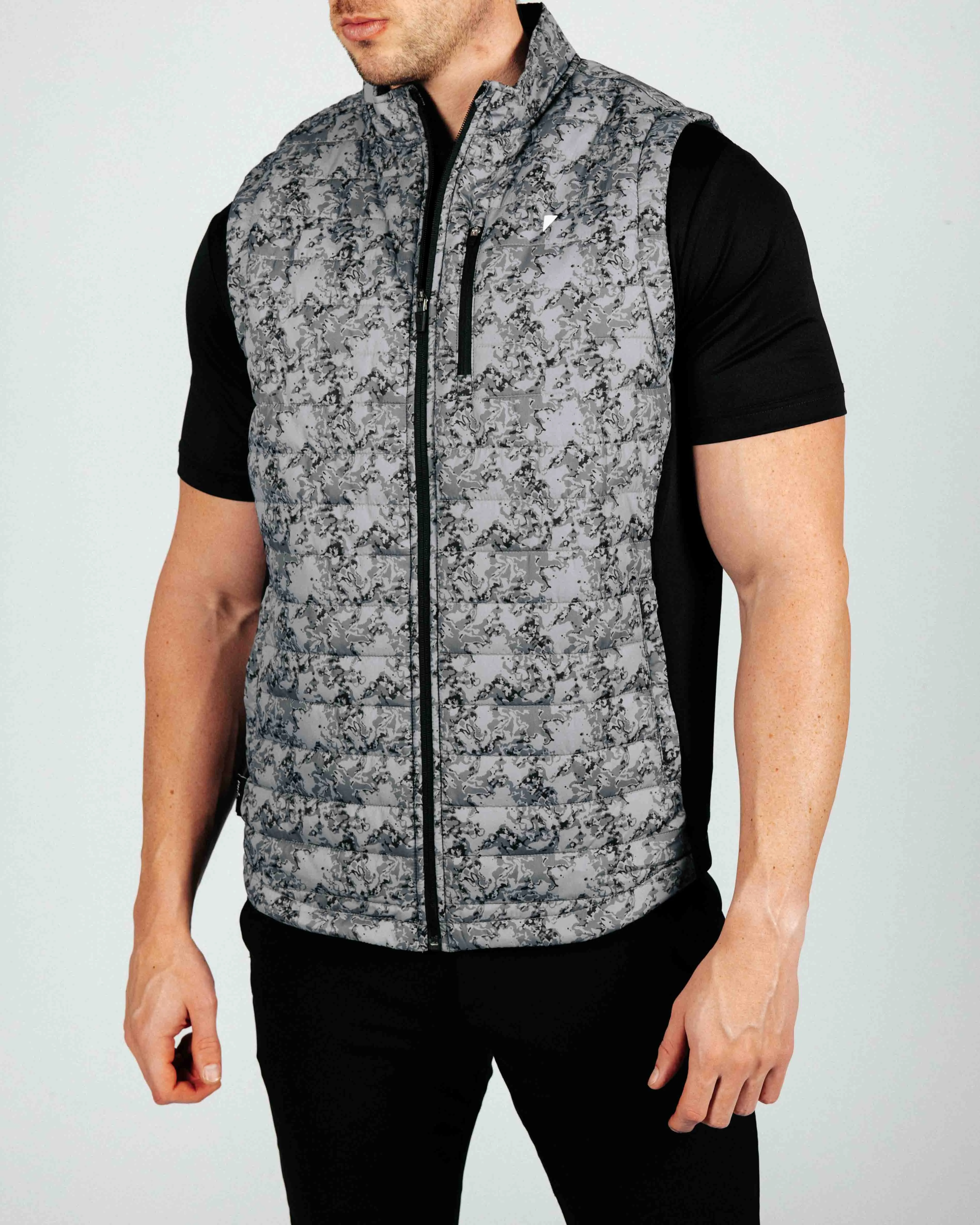 Marble Puff Vest,Men Top