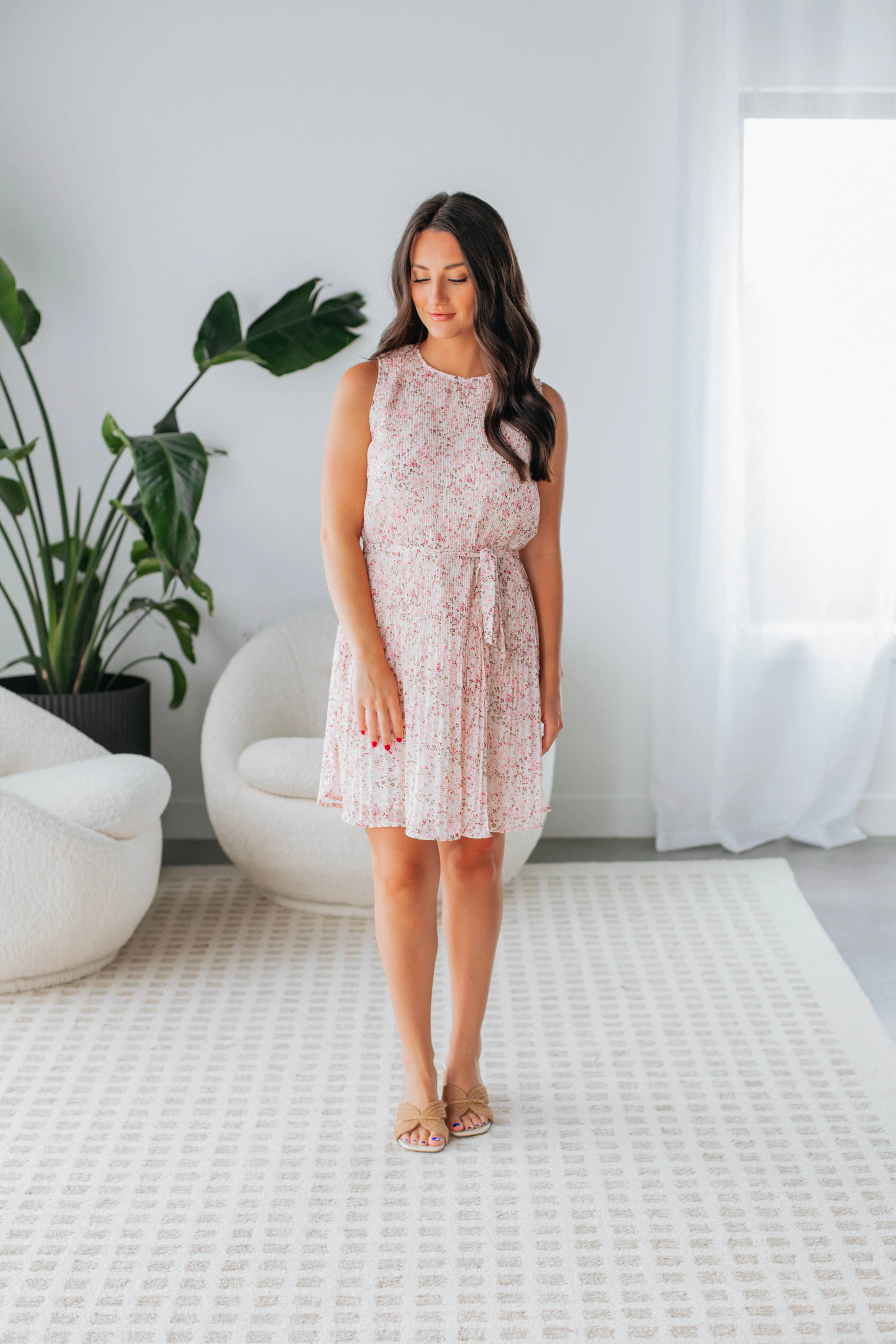 Marla Floral Dress - Cream