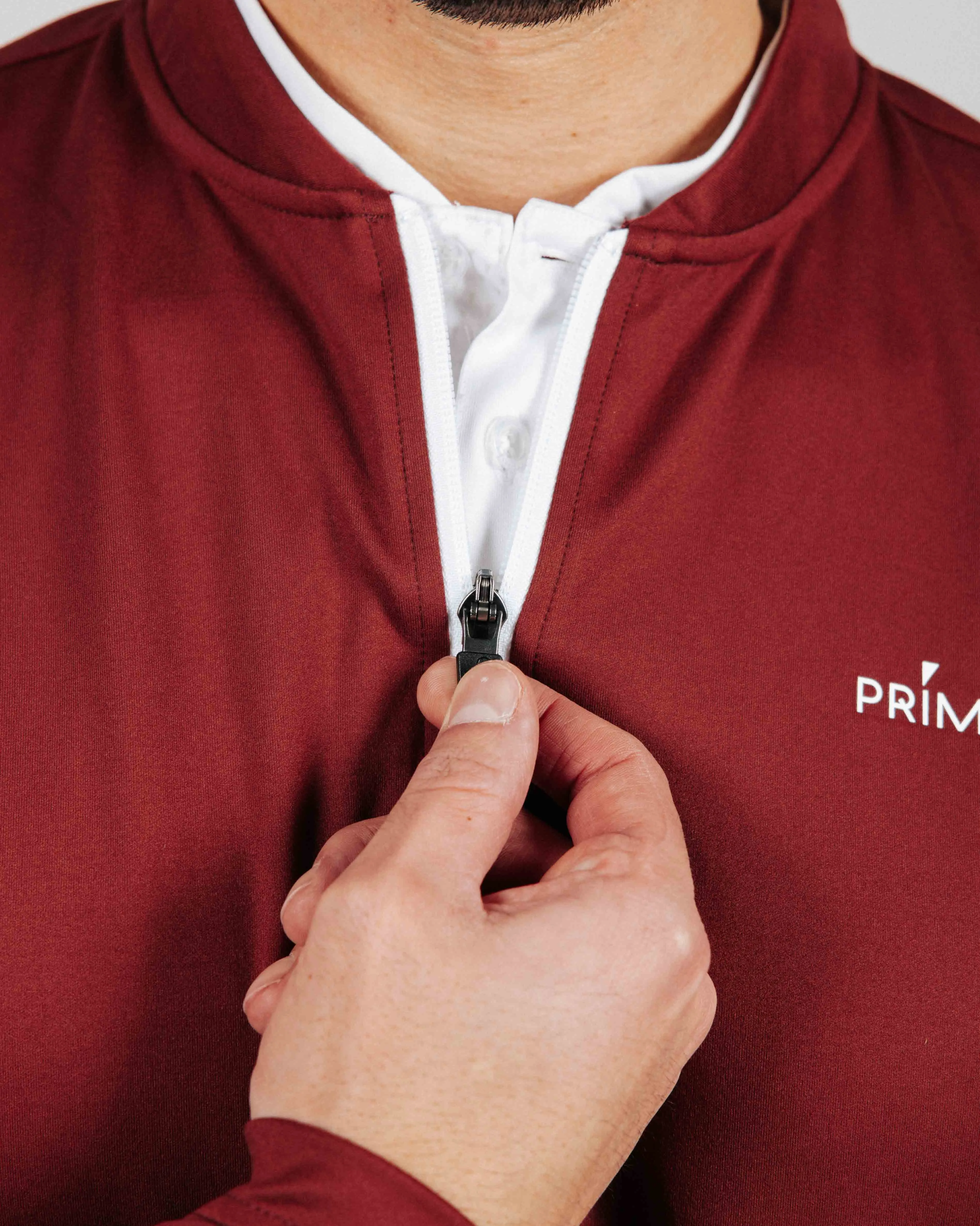 Maroon Blade Quarter Zip,Men Top
