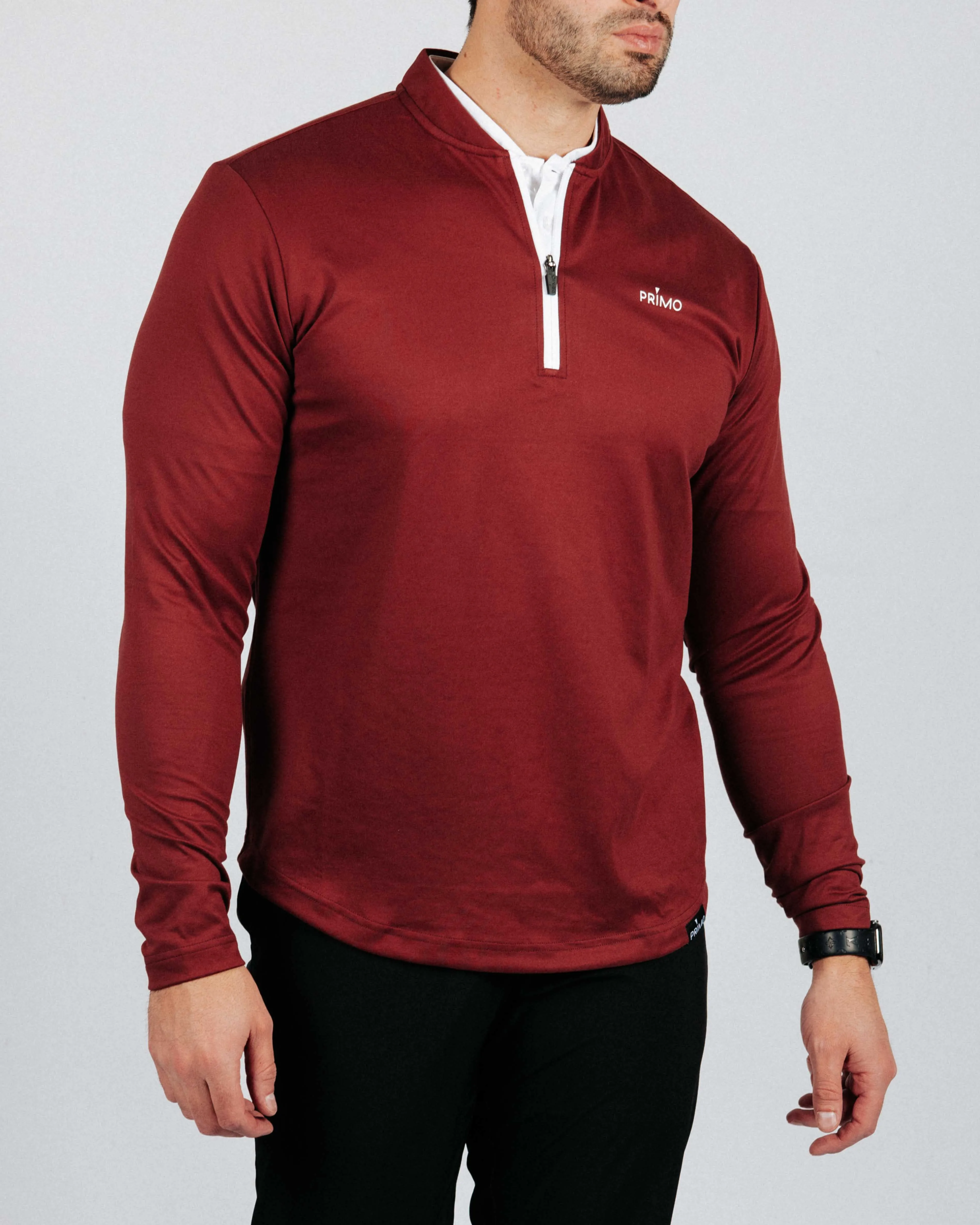 Maroon Blade Quarter Zip,Men Top