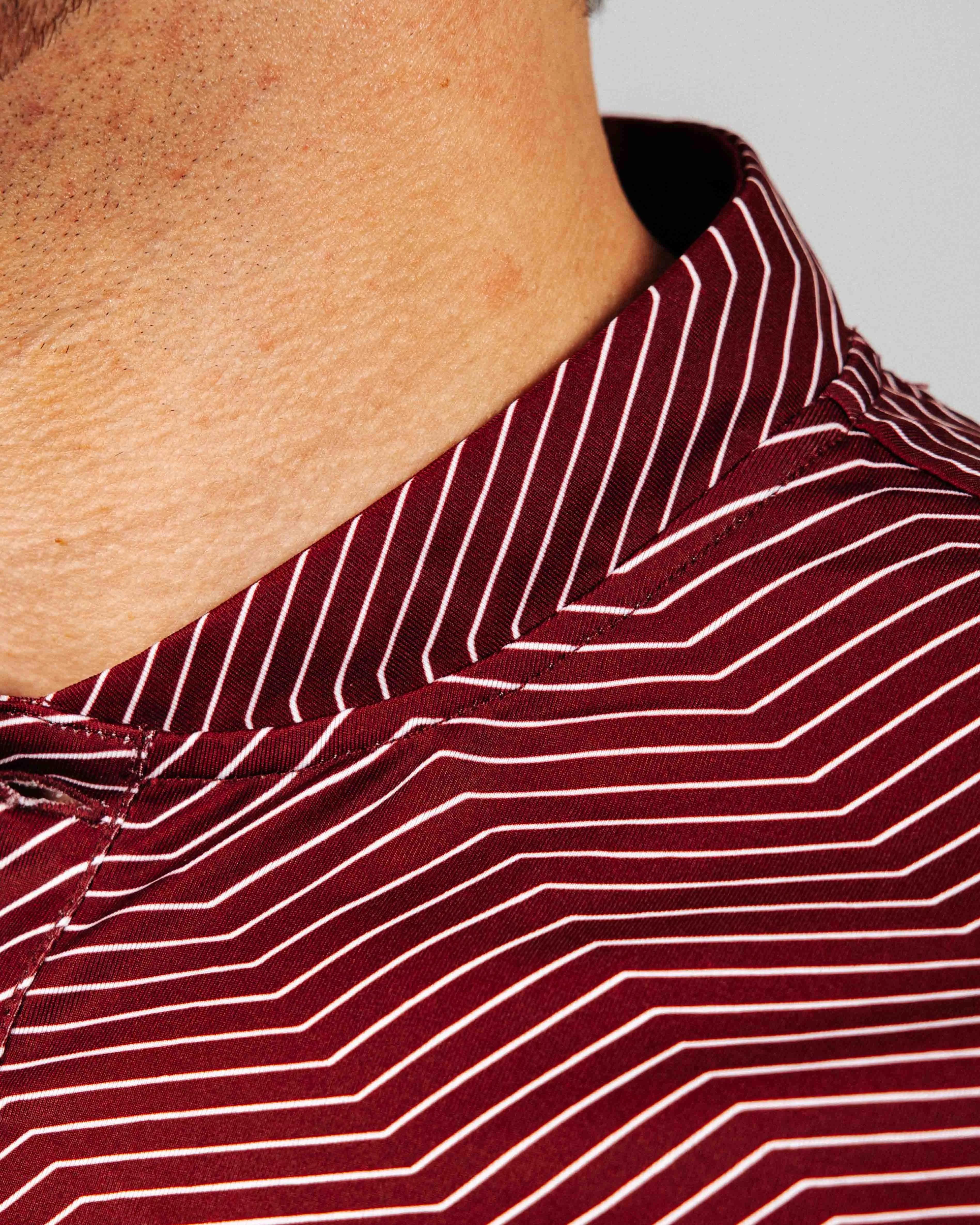 Maroon Chevron Blade Polo,Men Top