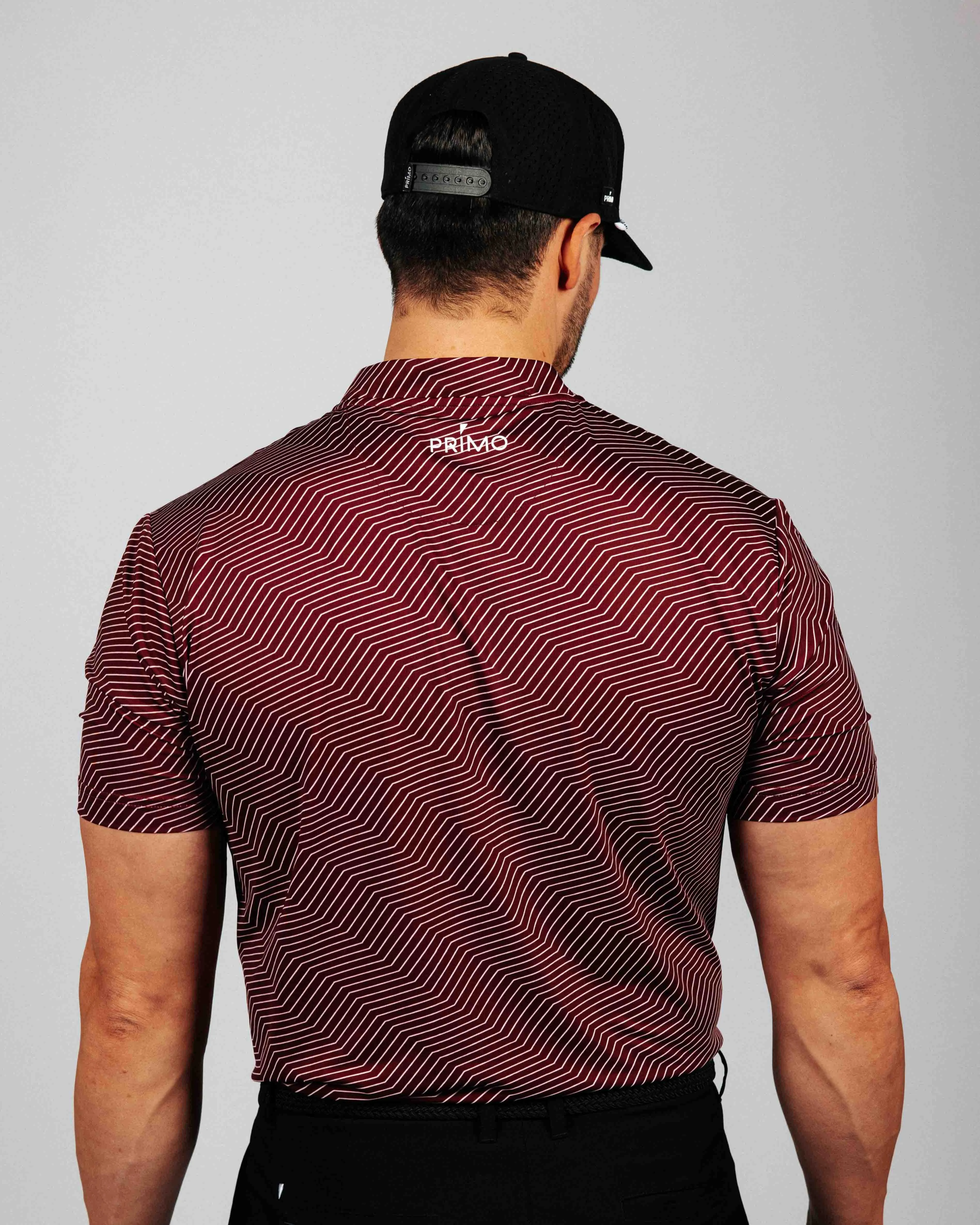 Maroon Chevron Blade Polo,Men Top
