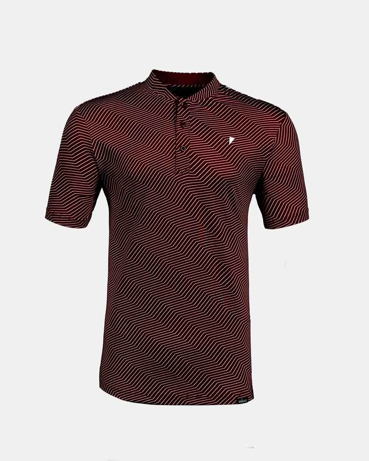 Maroon Chevron Blade Polo,Men Top