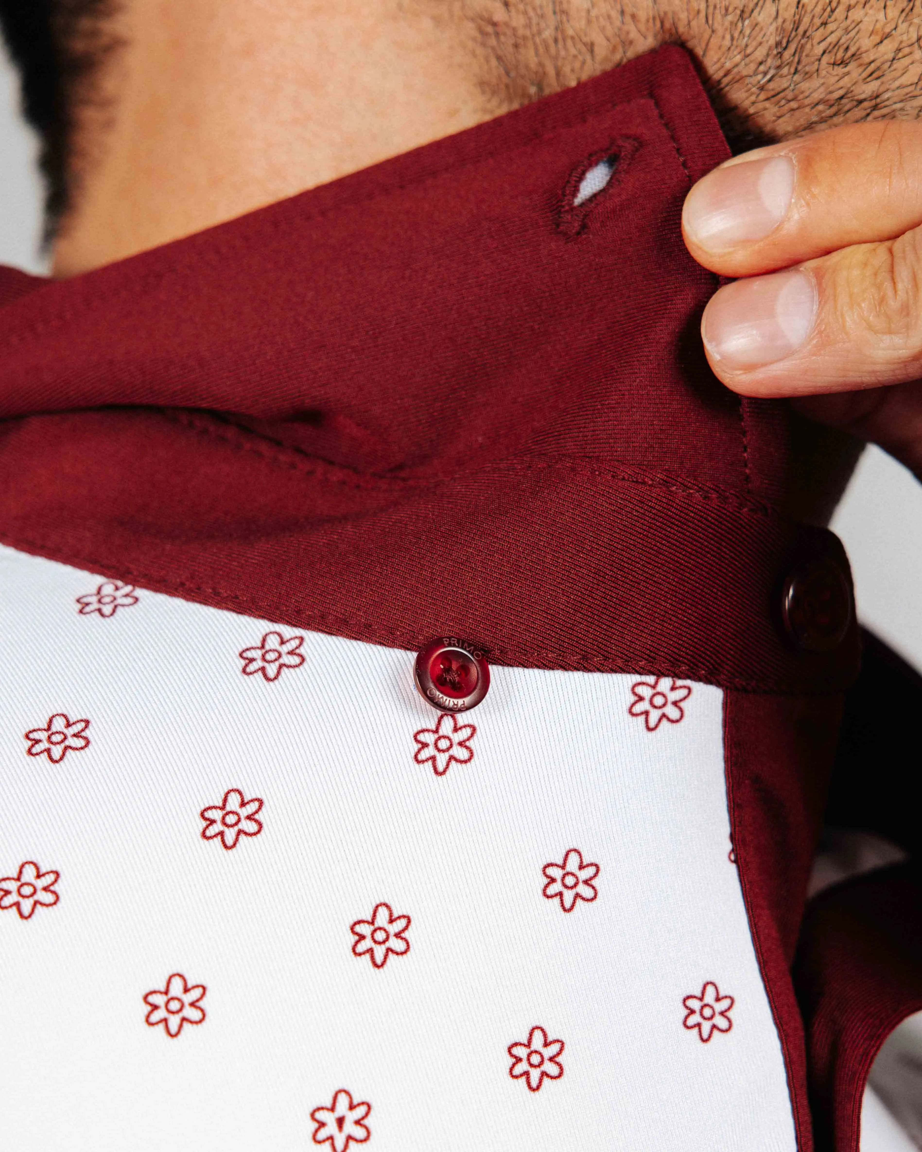 Maroon Daisy Classic Polo,Men Top