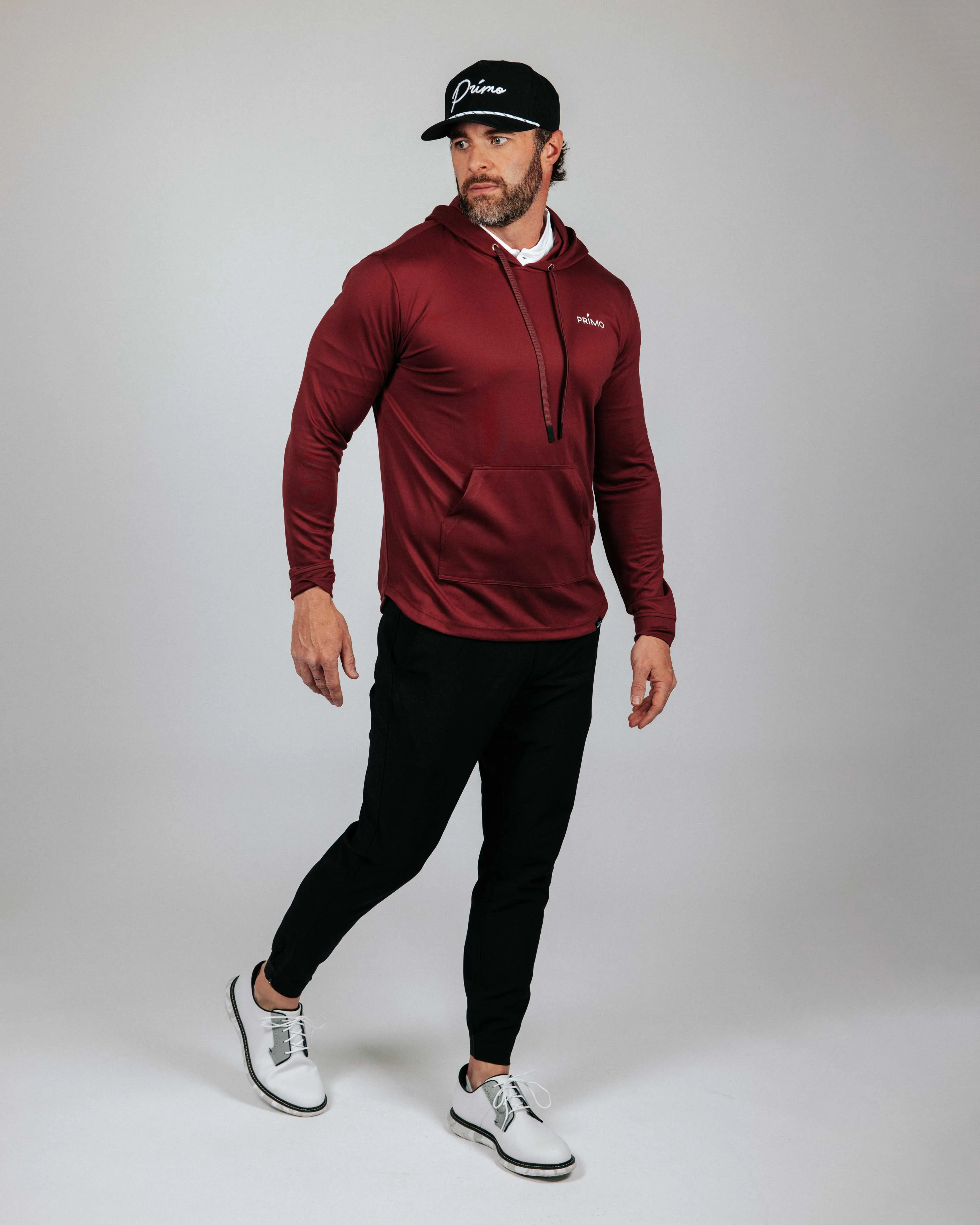 Maroon Golf Hoodie,Men Top