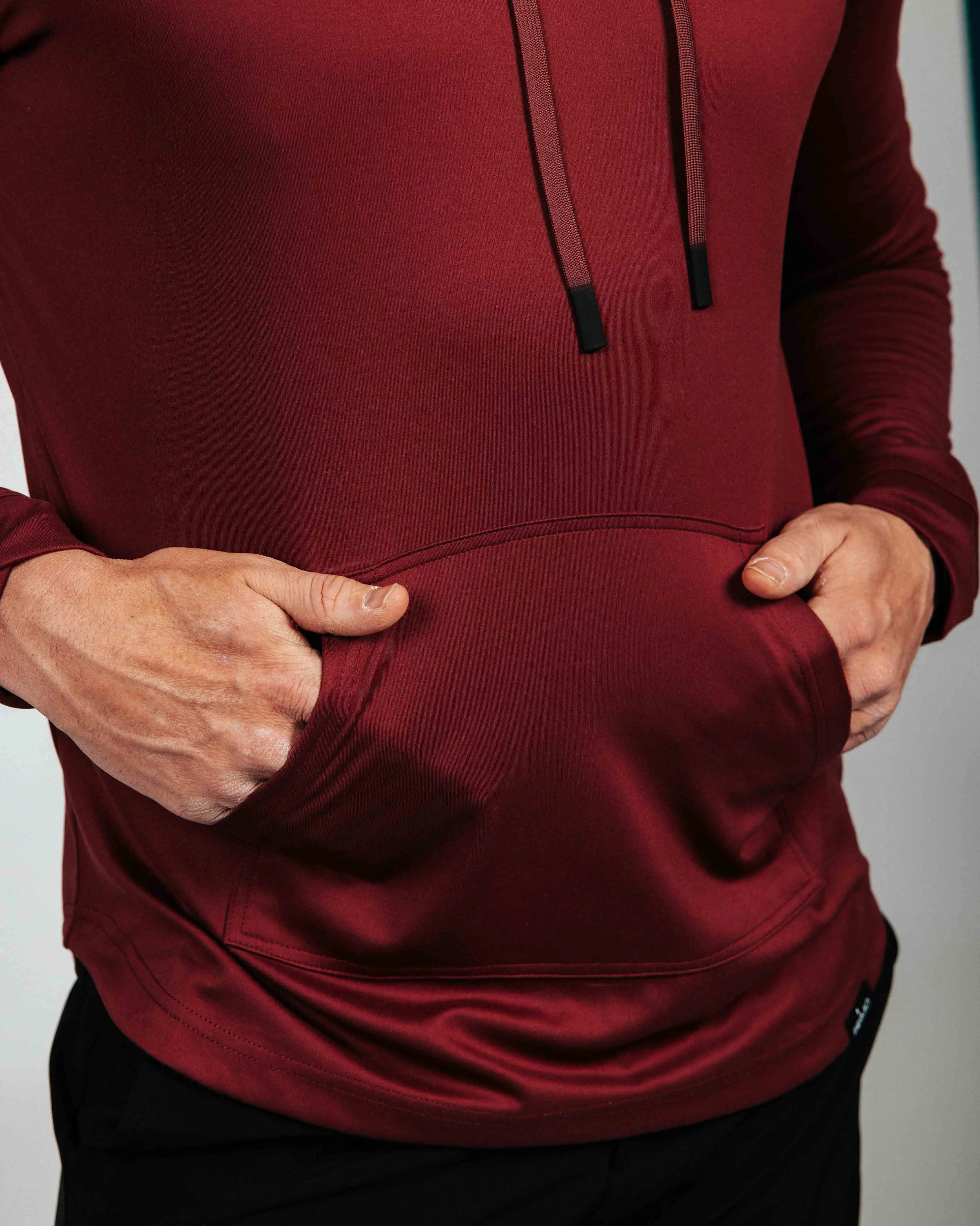 Maroon Golf Hoodie,Men Top