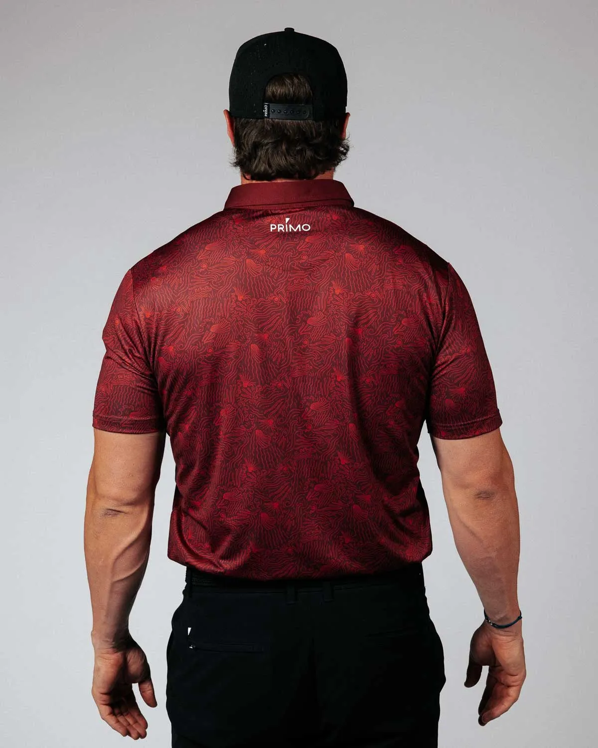 Maroon Ocean Spray Classic Polo,Men Top