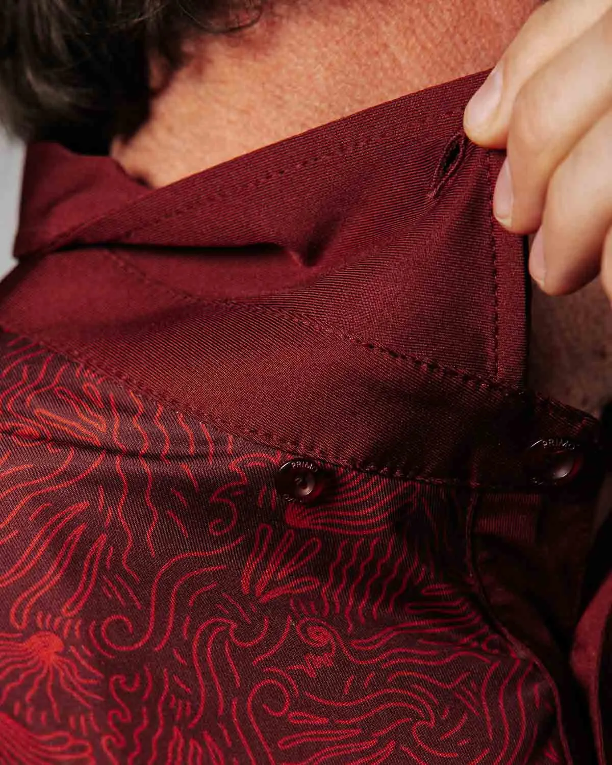 Maroon Ocean Spray Classic Polo,Men Top