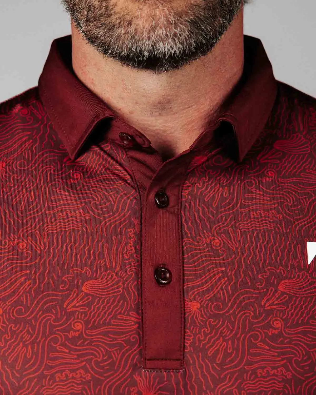 Maroon Ocean Spray Classic Polo,Men Top