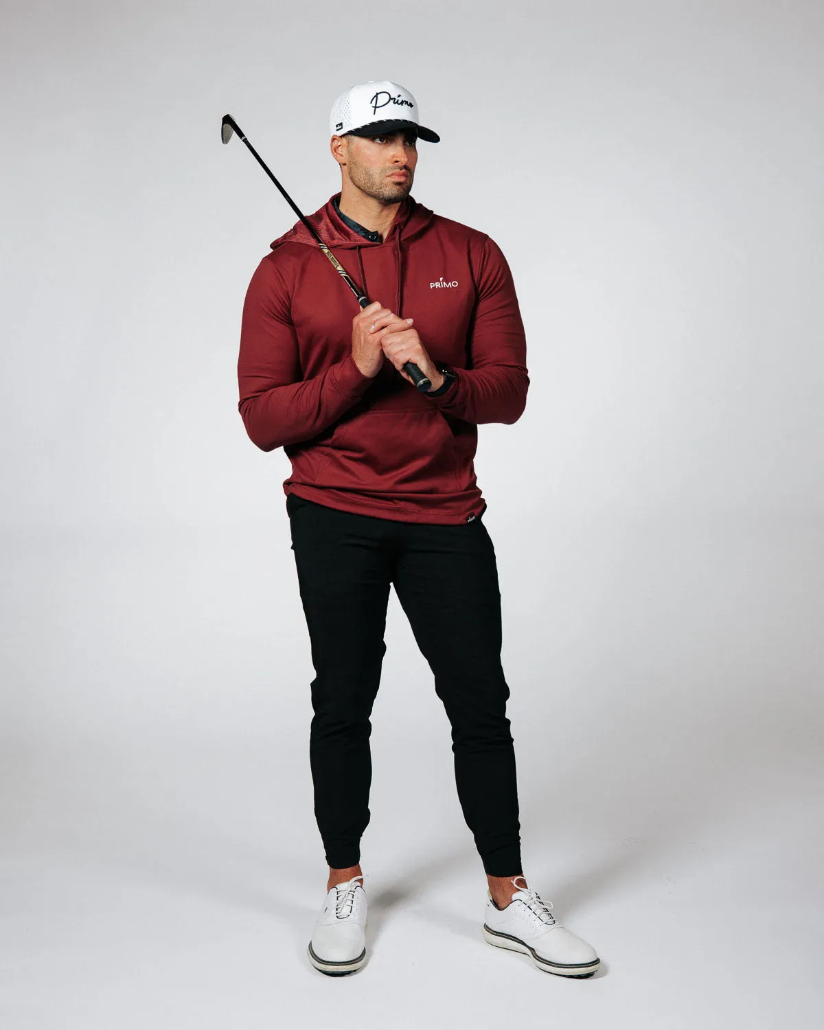 Maroon Ocean Spray Golf Hoodie,Men Top