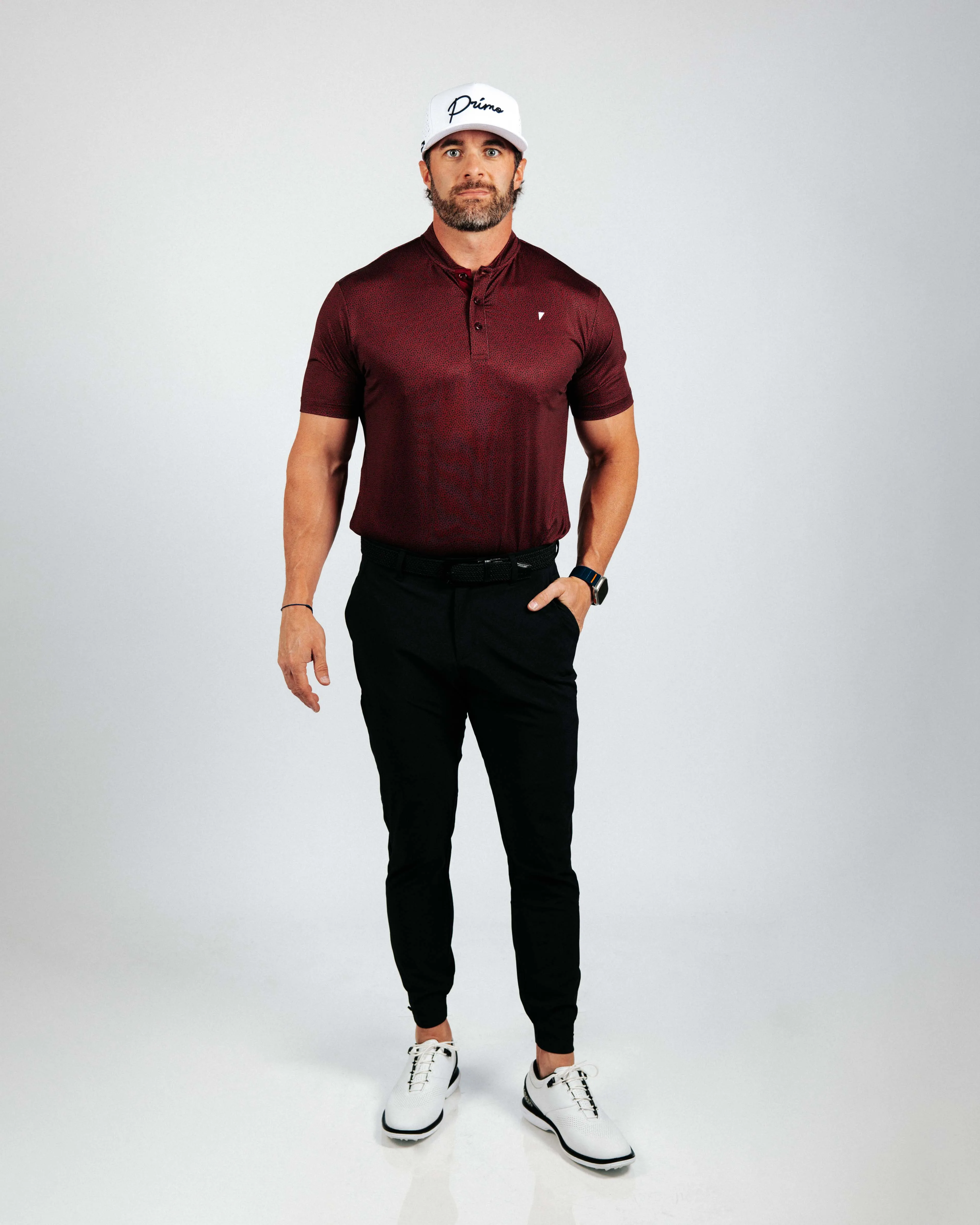 Maroon Pebble Blade Polo,Men Top