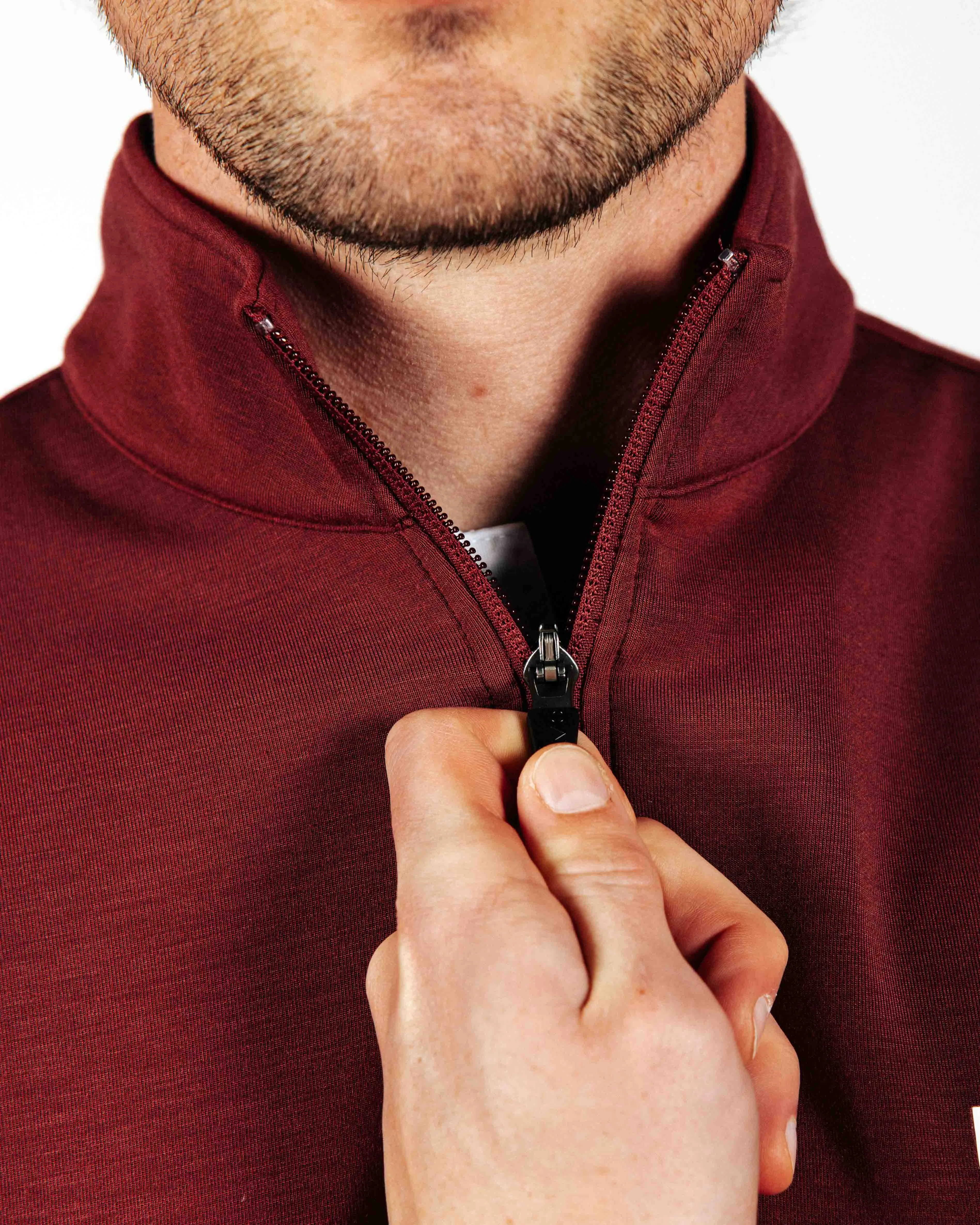 Maroon Quarter Zip Vest,Men Top