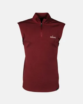 Maroon Quarter Zip Vest,Men Top