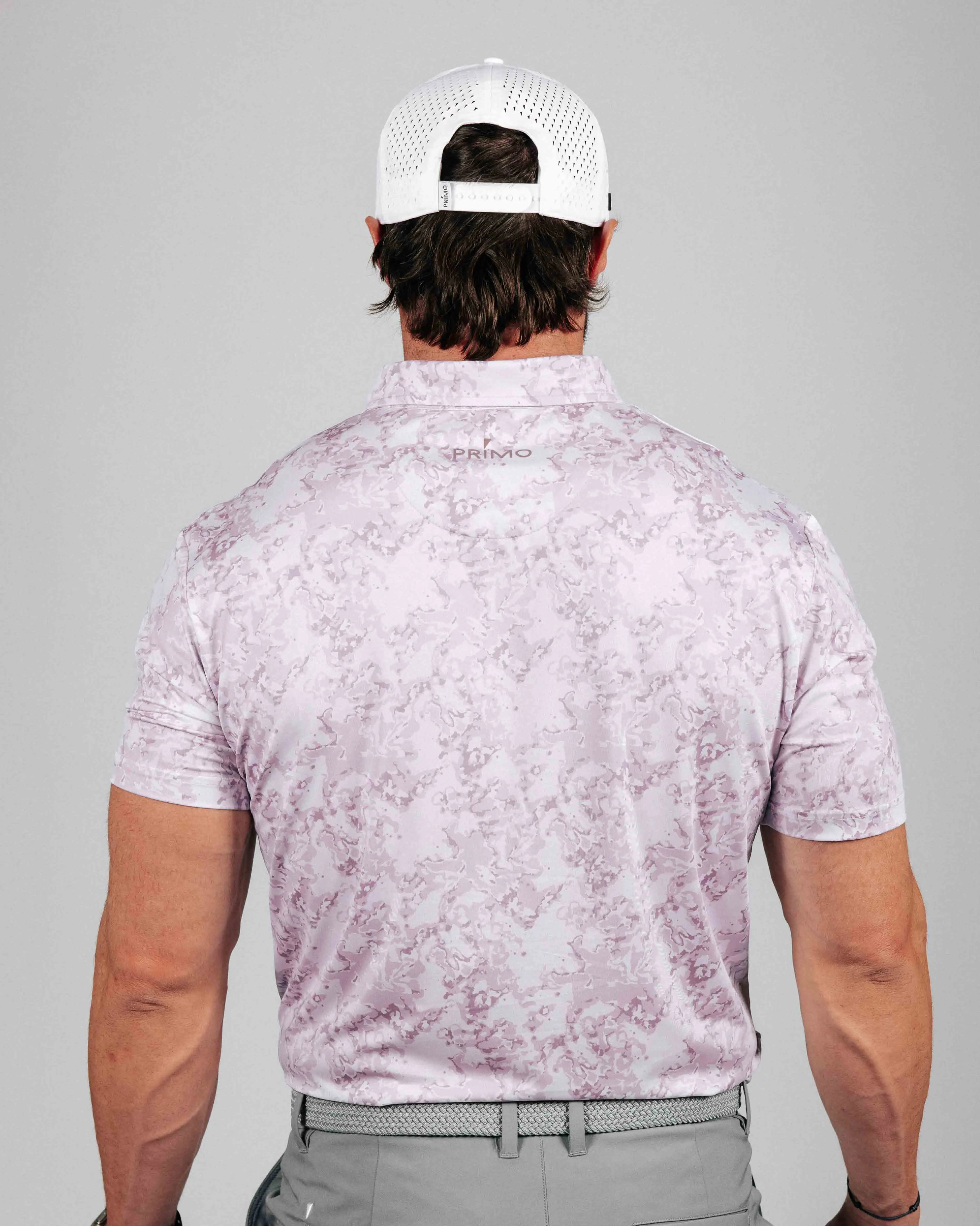 Mauve Marble Classic Polo,Men Top