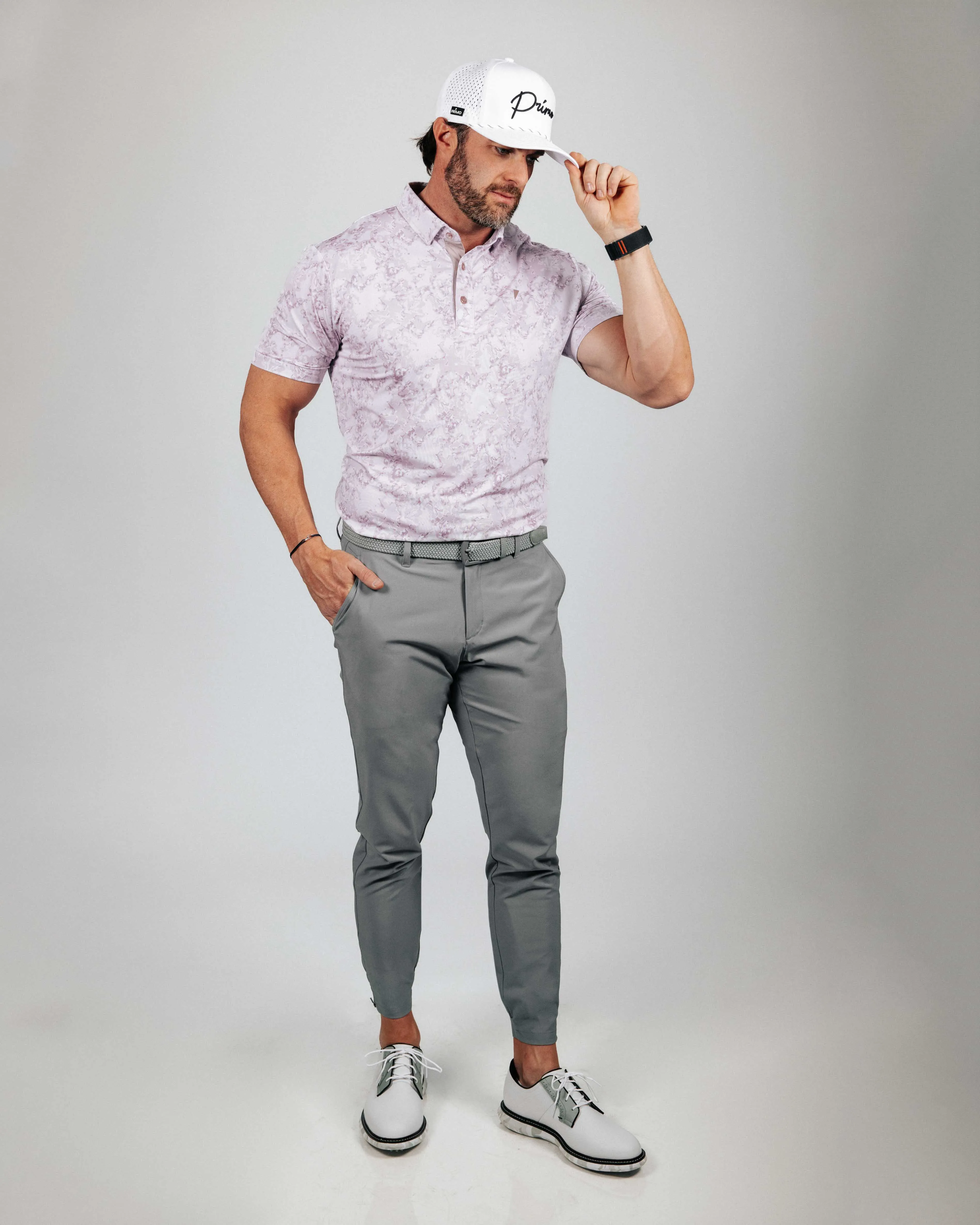 Mauve Marble Classic Polo,Men Top