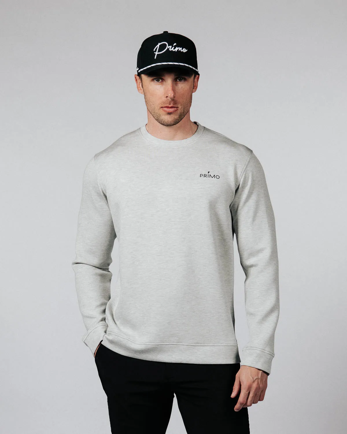 Men's Heather Gray Golf Crew Neck,Men Top