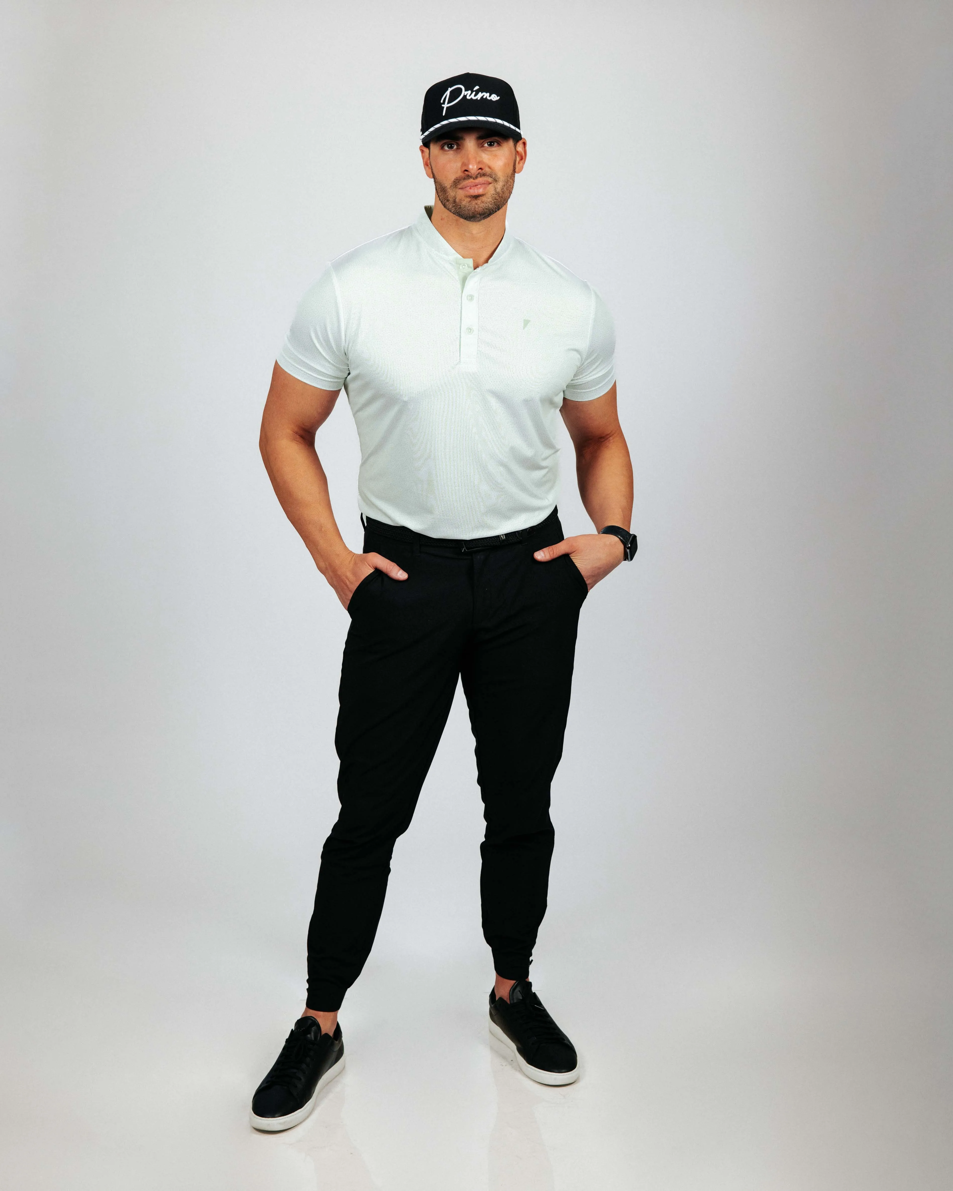 Mint Pebble Blade Collar Polo,Men Top