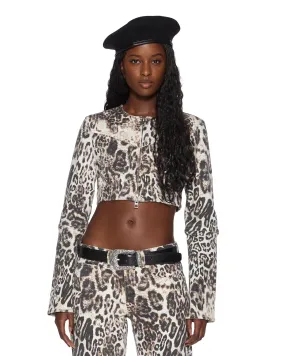 MOWALOLA CROP JACKET CHEETAH