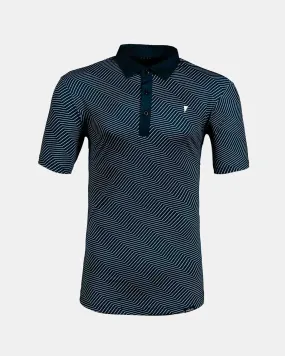 Navy Chevron Classic Polo,Men Top