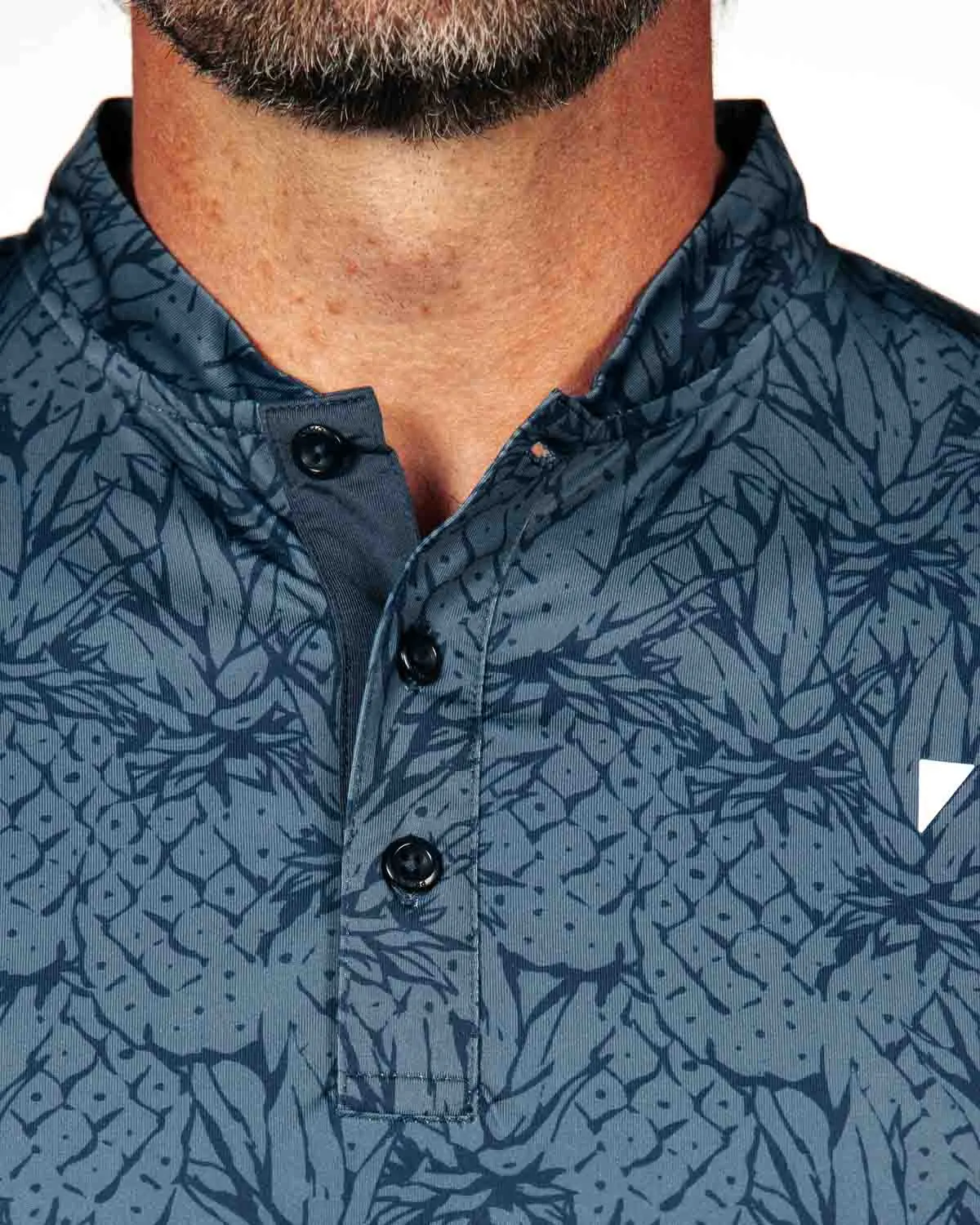 Navy Pineapple Blade Polo,Men Top