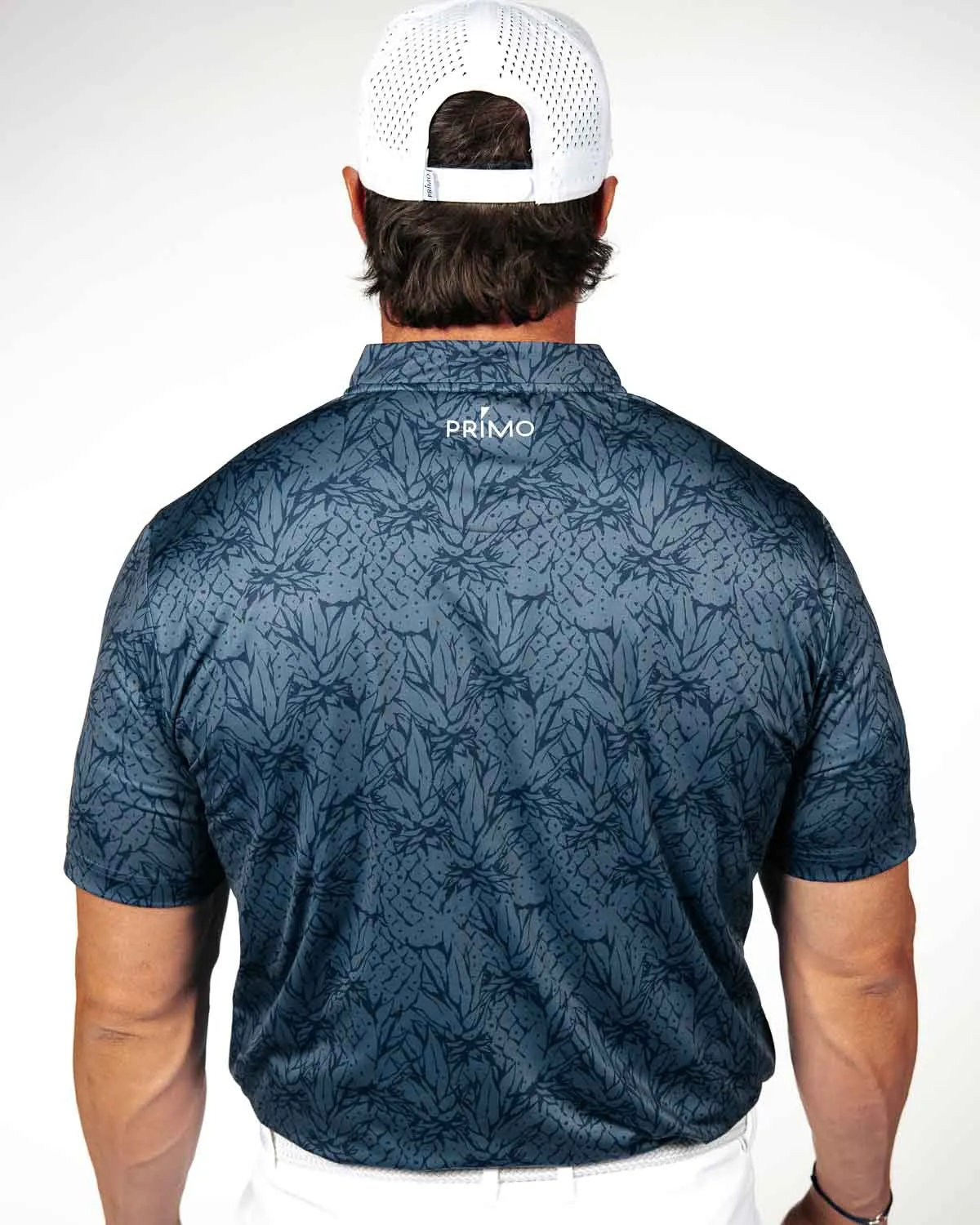 Navy Pineapple Blade Polo,Men Top