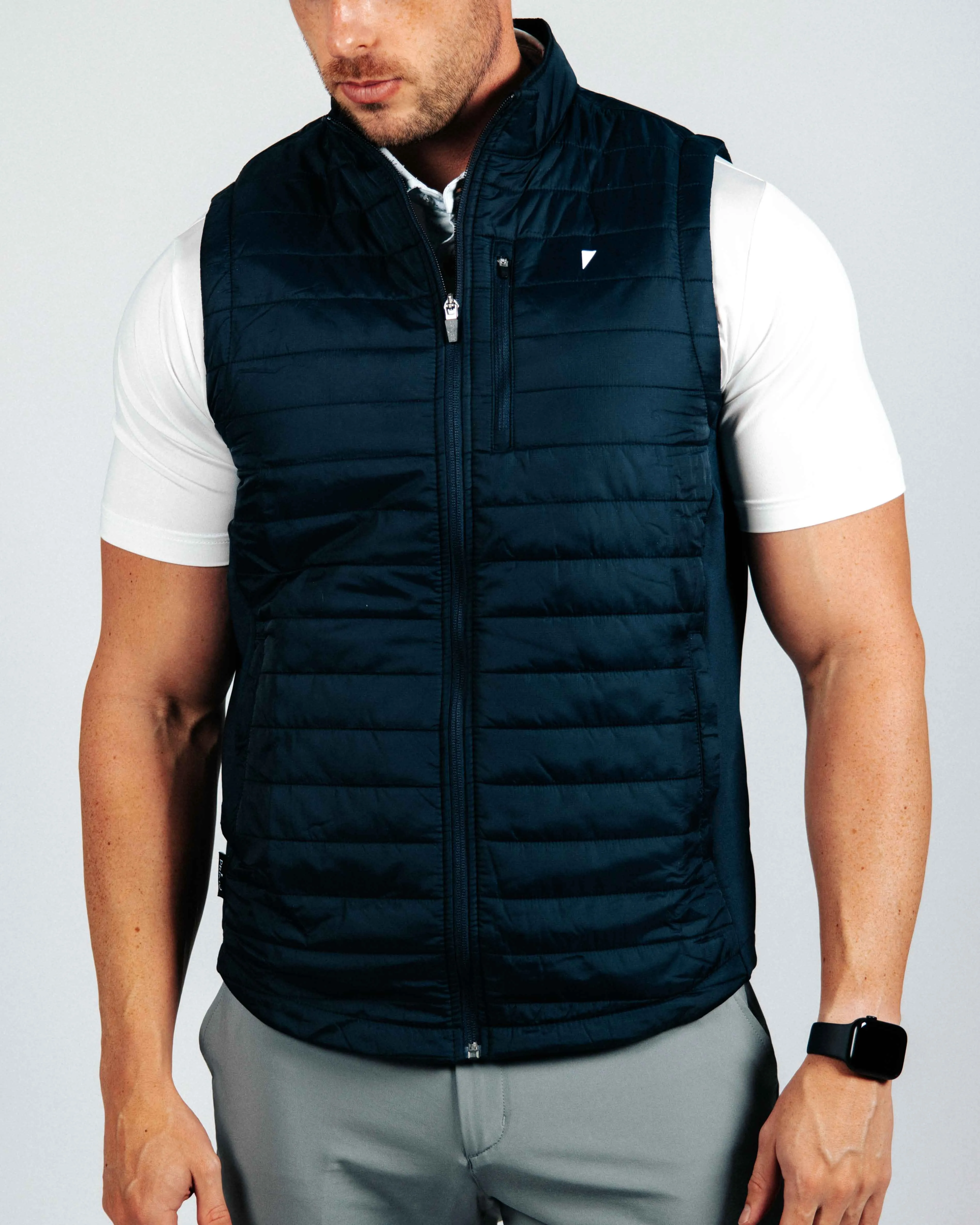 Navy Puff Vest,Men Top