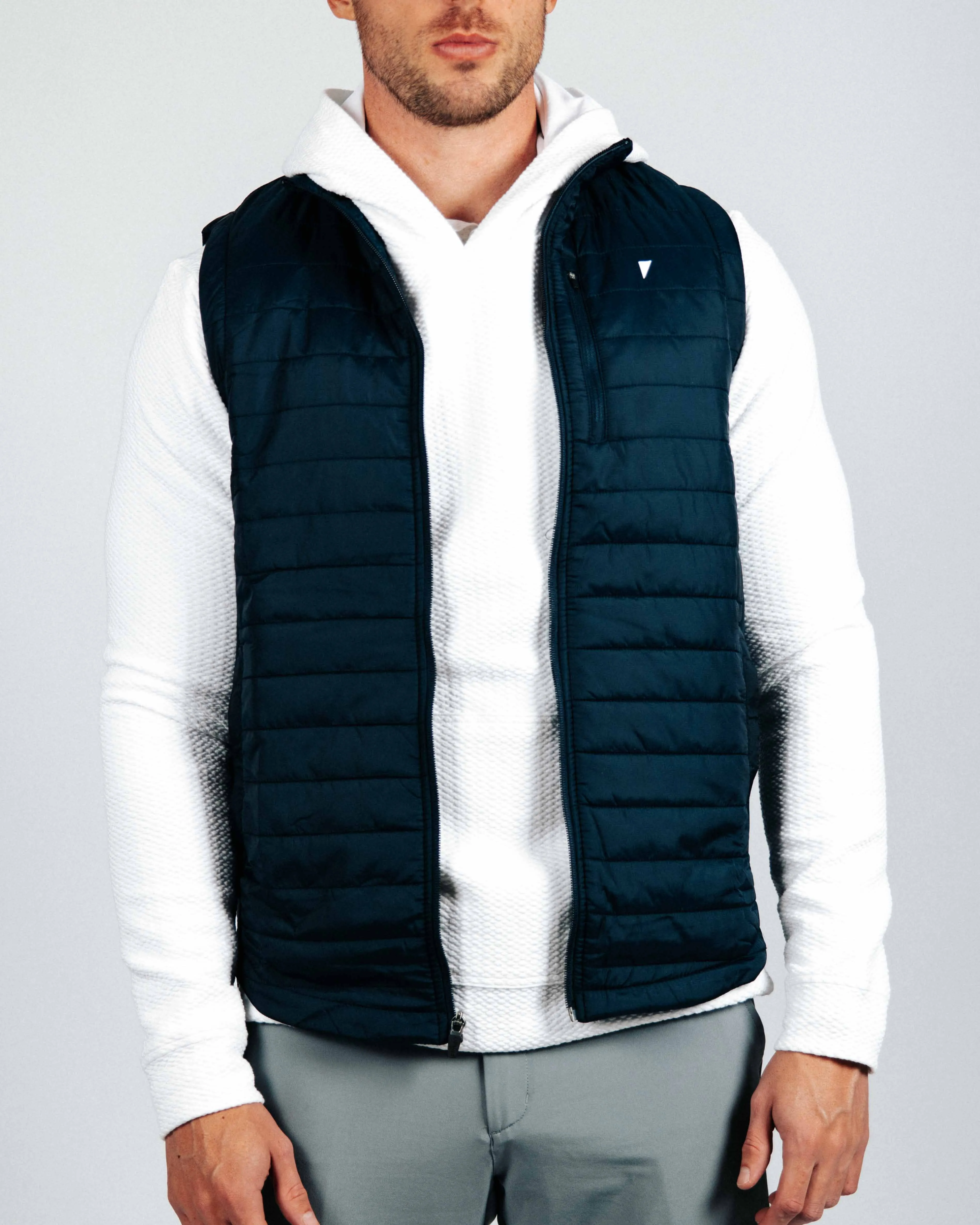 Navy Puff Vest,Men Top