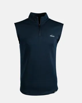 Navy Quarter Zip Vest,Men Top
