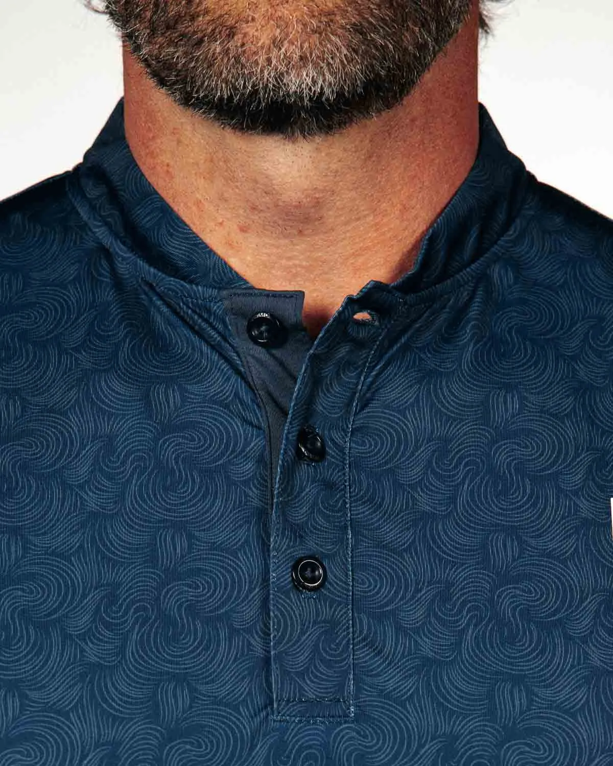 Navy Swirl Blade Polo,Men Top