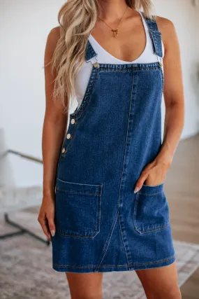 Nila Denim Overall Dress - Dark Wash