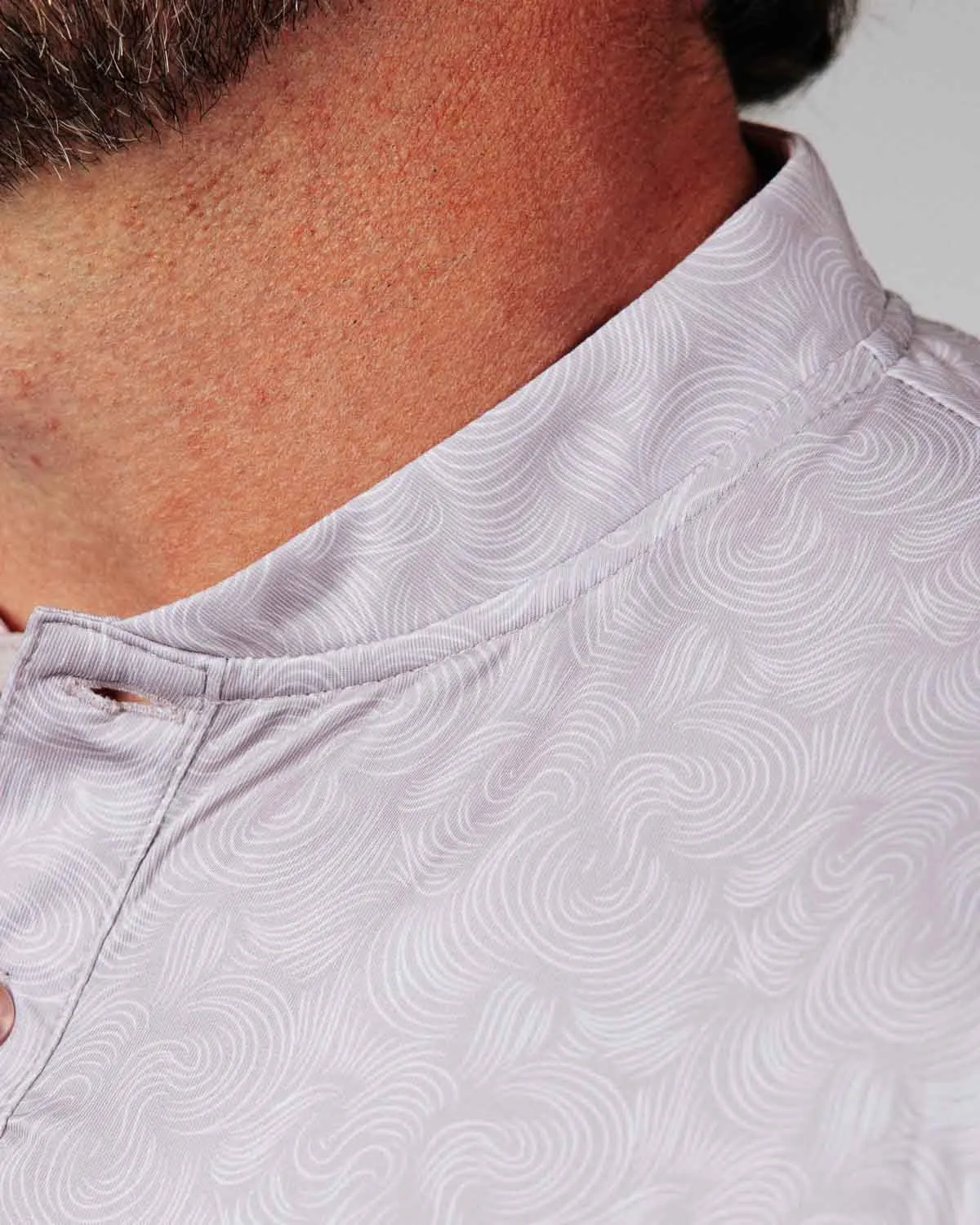 Oyster Pink Swirl Blade Polo,Men Top