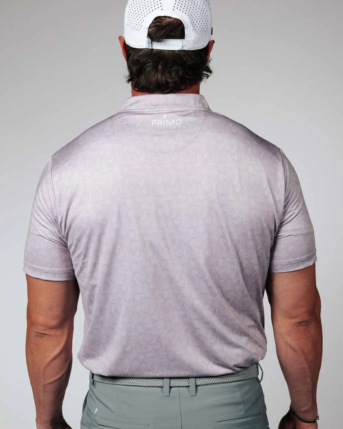 Oyster Pink Swirl Blade Polo,Men Top