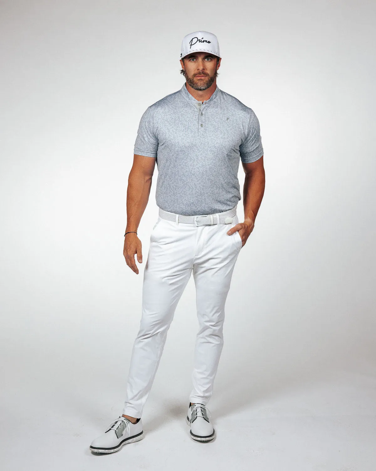 Pale Gray First Cut Blade Polo,Men Top