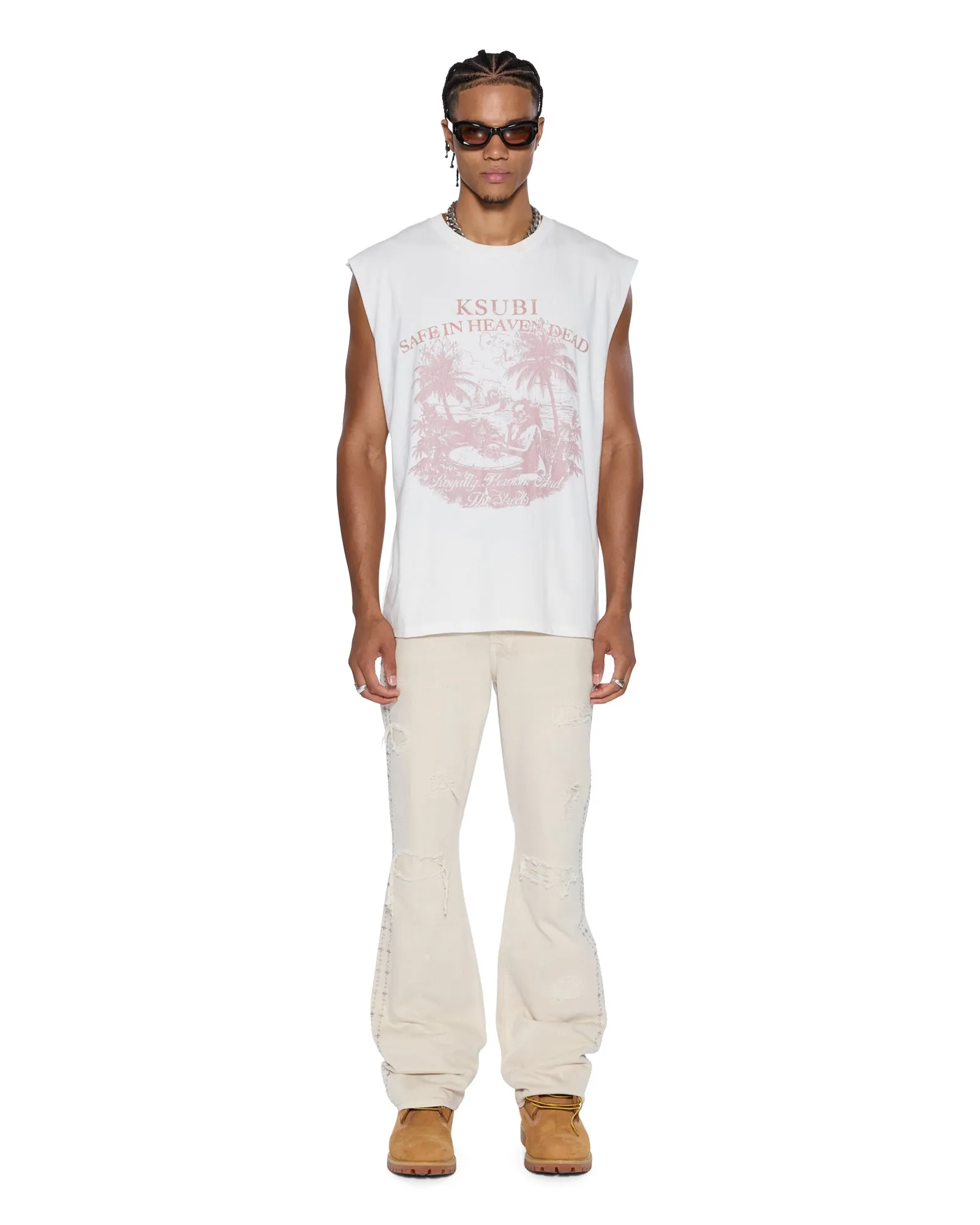 PARADISO CUT OFF TEE VINTAGE WHITE