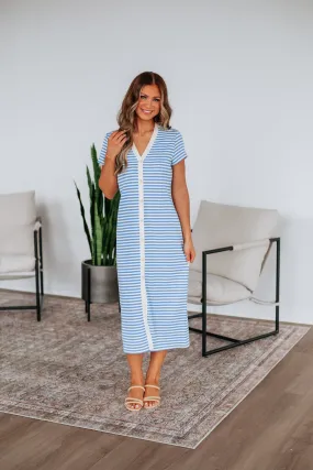 Paylor Striped Dress - Sky Blue