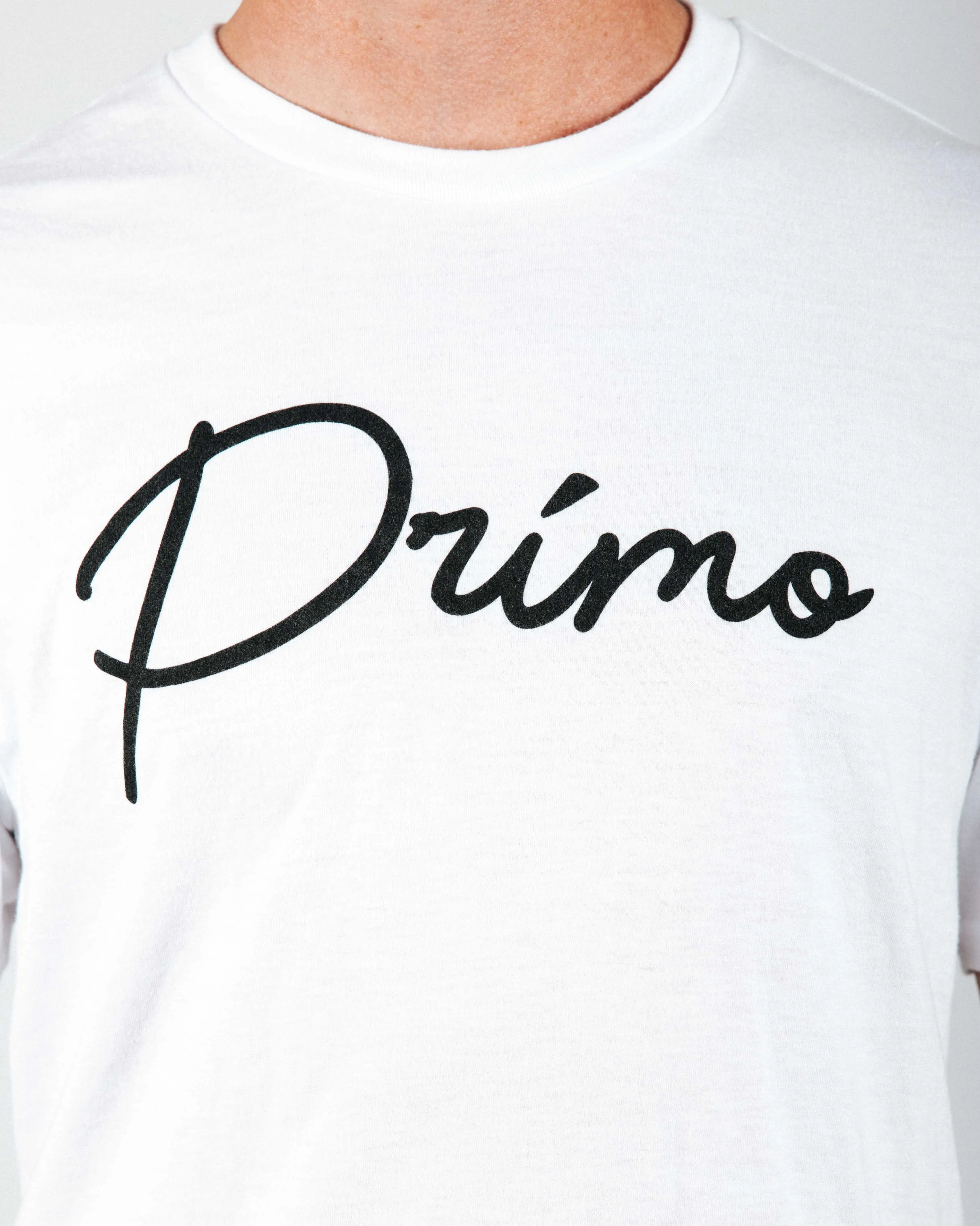 Primo White Cursive Tee,Men Top