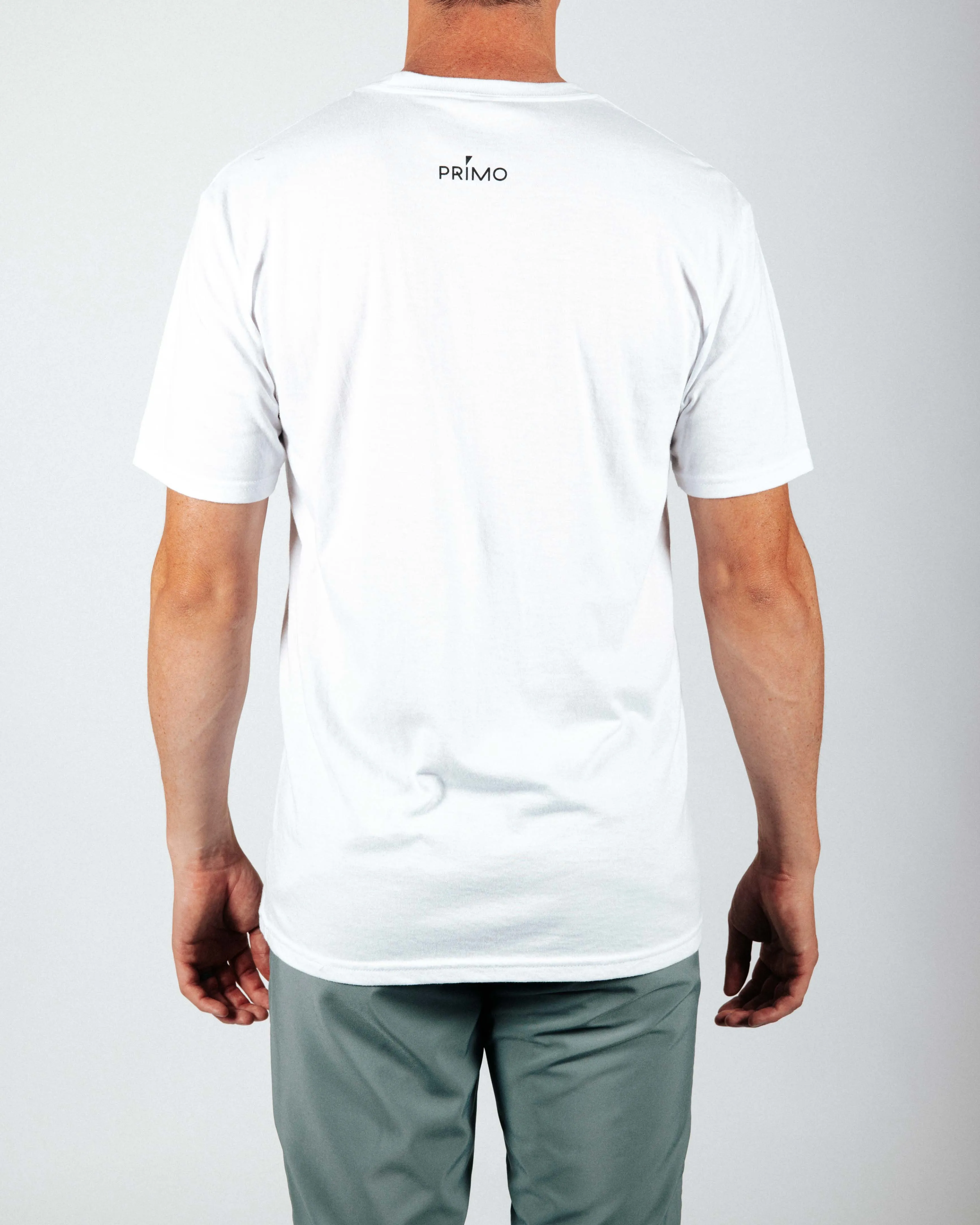 Primo White Cursive Tee,Men Top