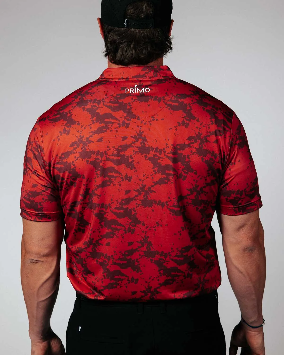 Red Splatter Blade Polo,Men Top