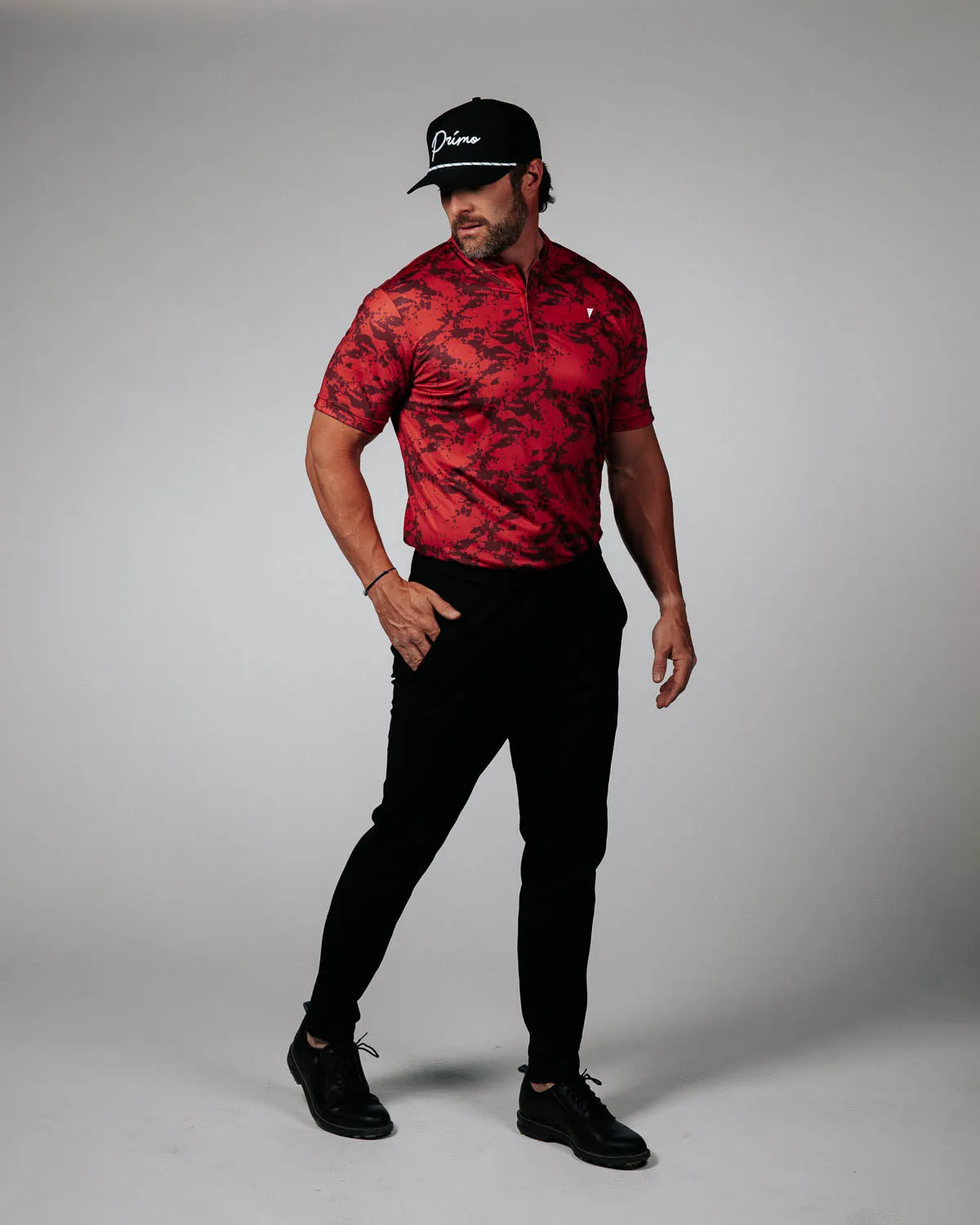 Red Splatter Blade Polo,Men Top