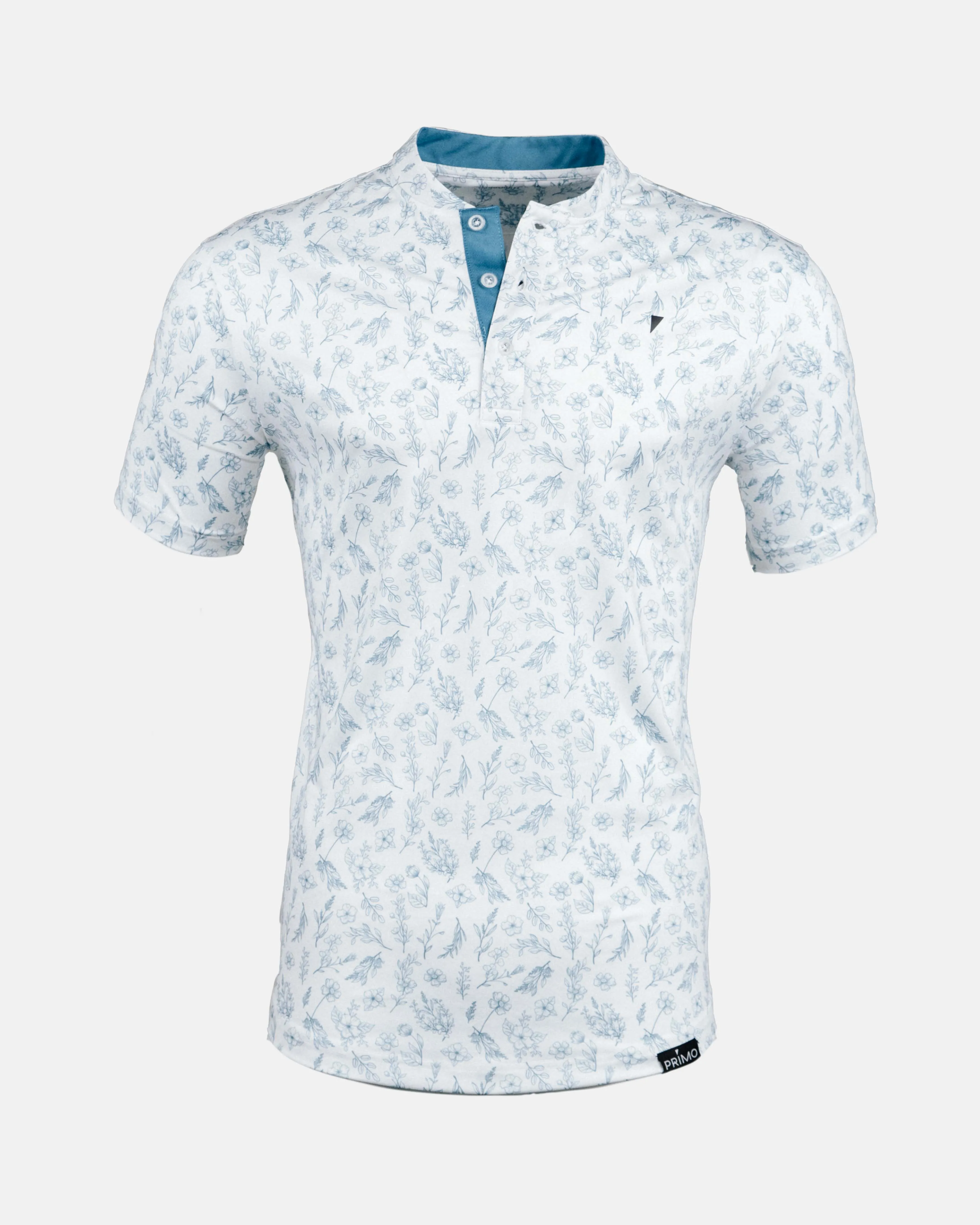 Slate Floral Blade Polo,Men Top