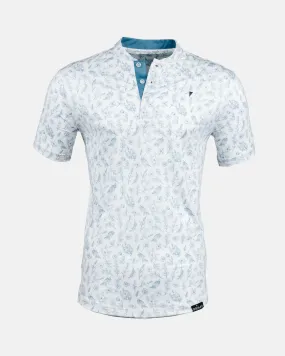 Slate Floral Blade Polo,Men Top