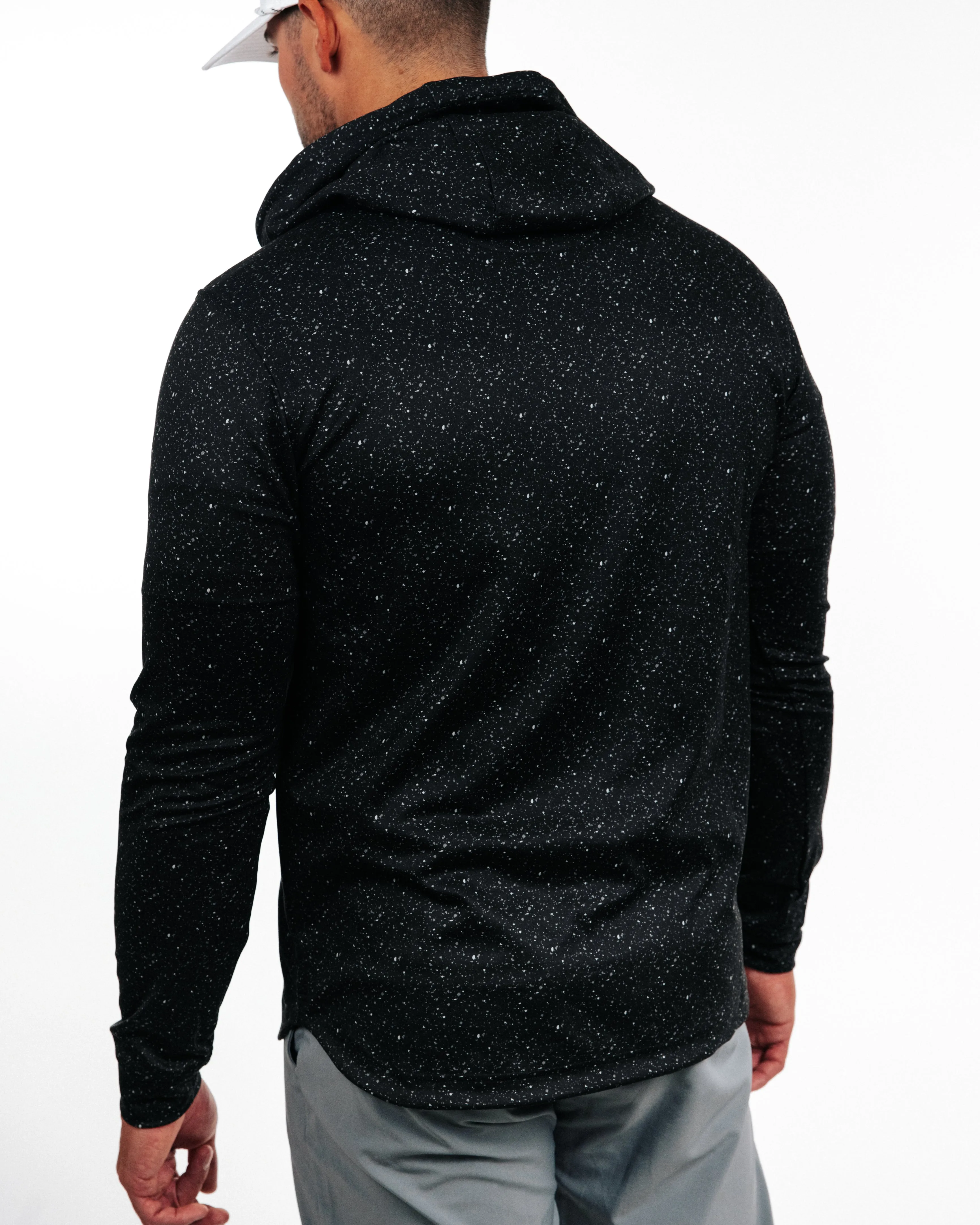 Speckled Black Golf Hoodie,Men Top
