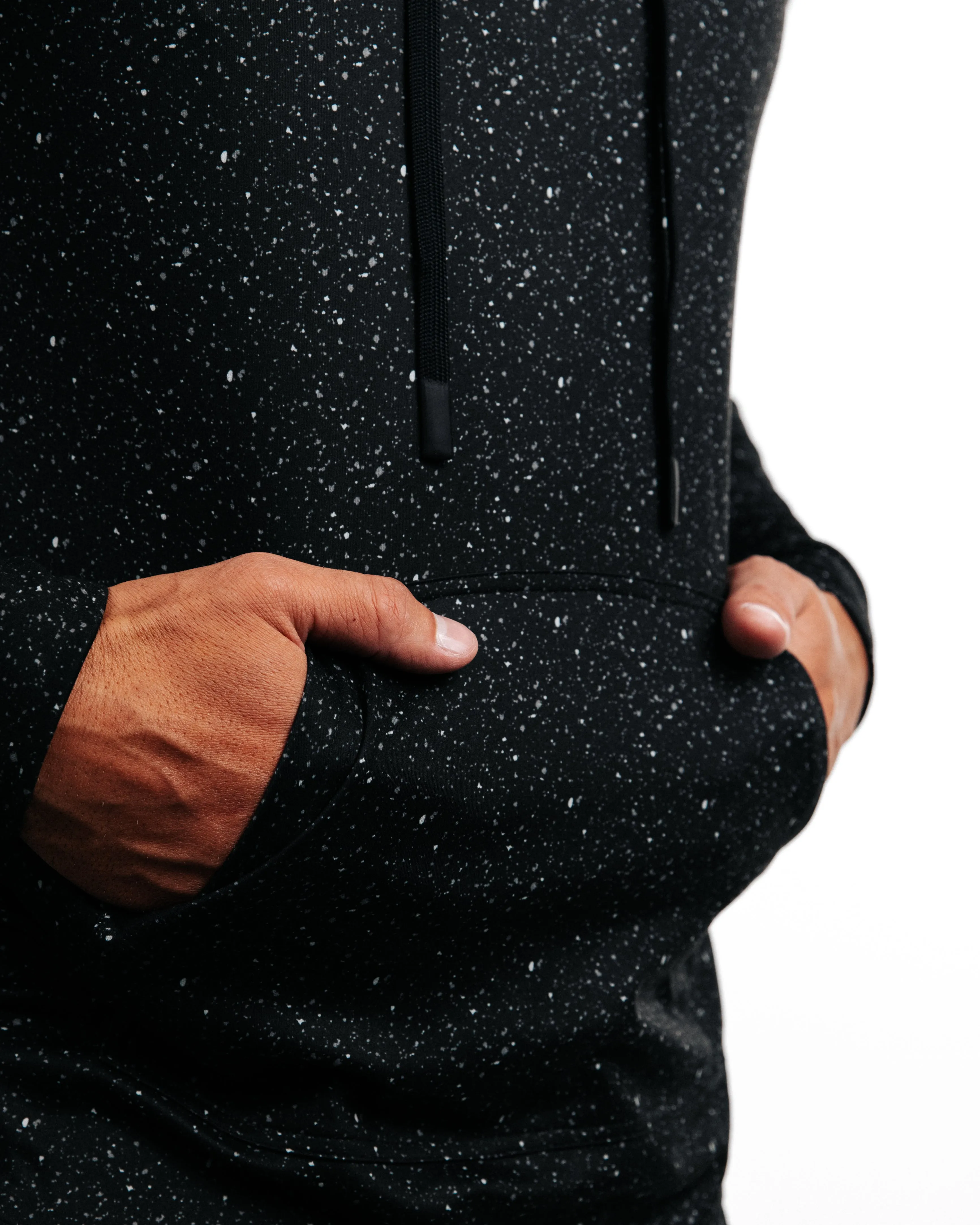 Speckled Black Golf Hoodie,Men Top