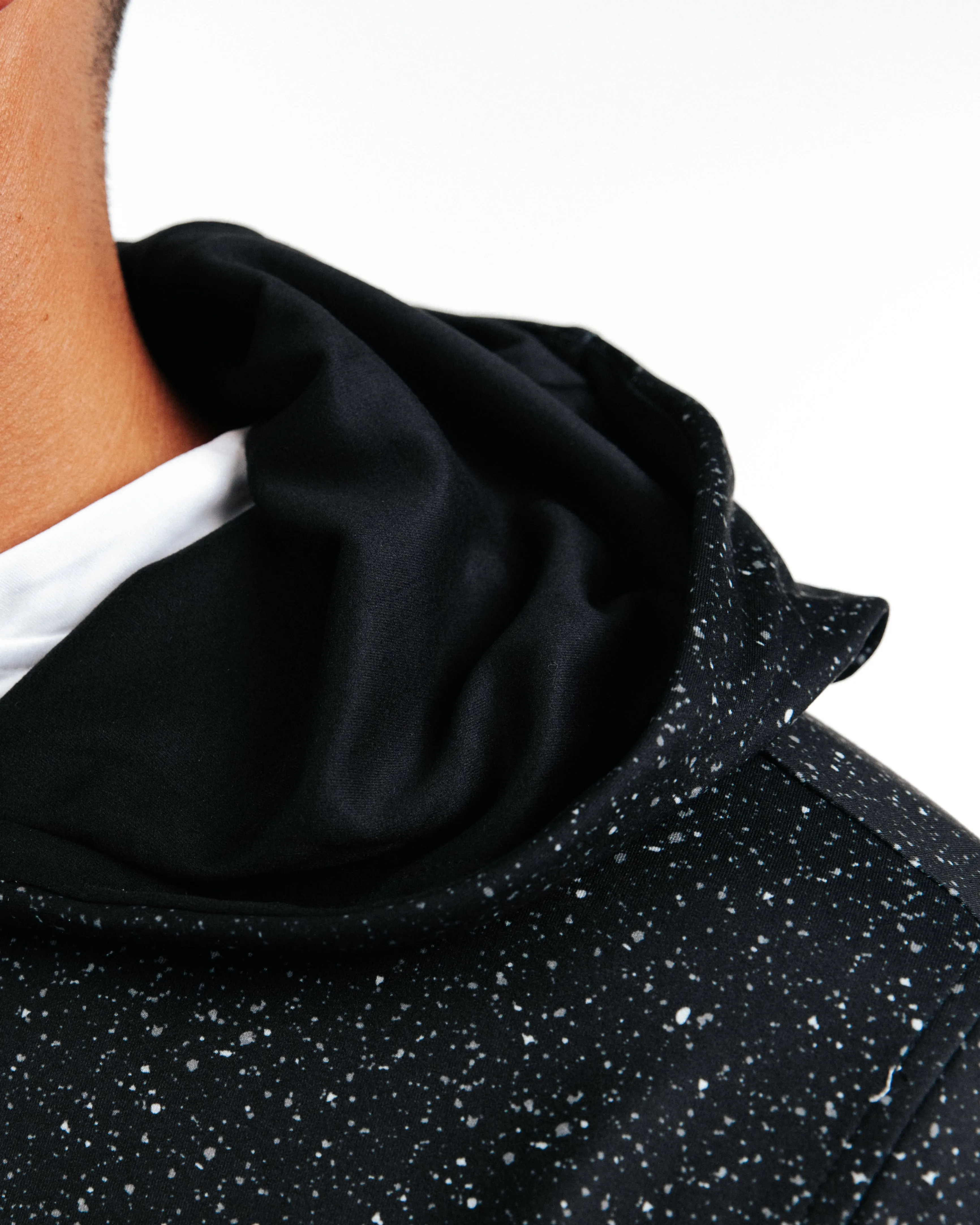 Speckled Black Golf Hoodie,Men Top
